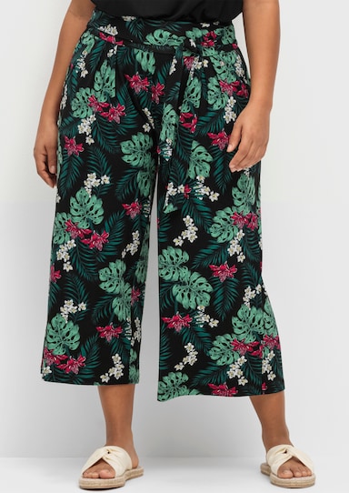 sheego Culotte - schwarz-gemustert