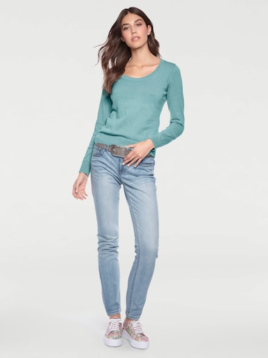 heine Rundhals-Pullover - aqua