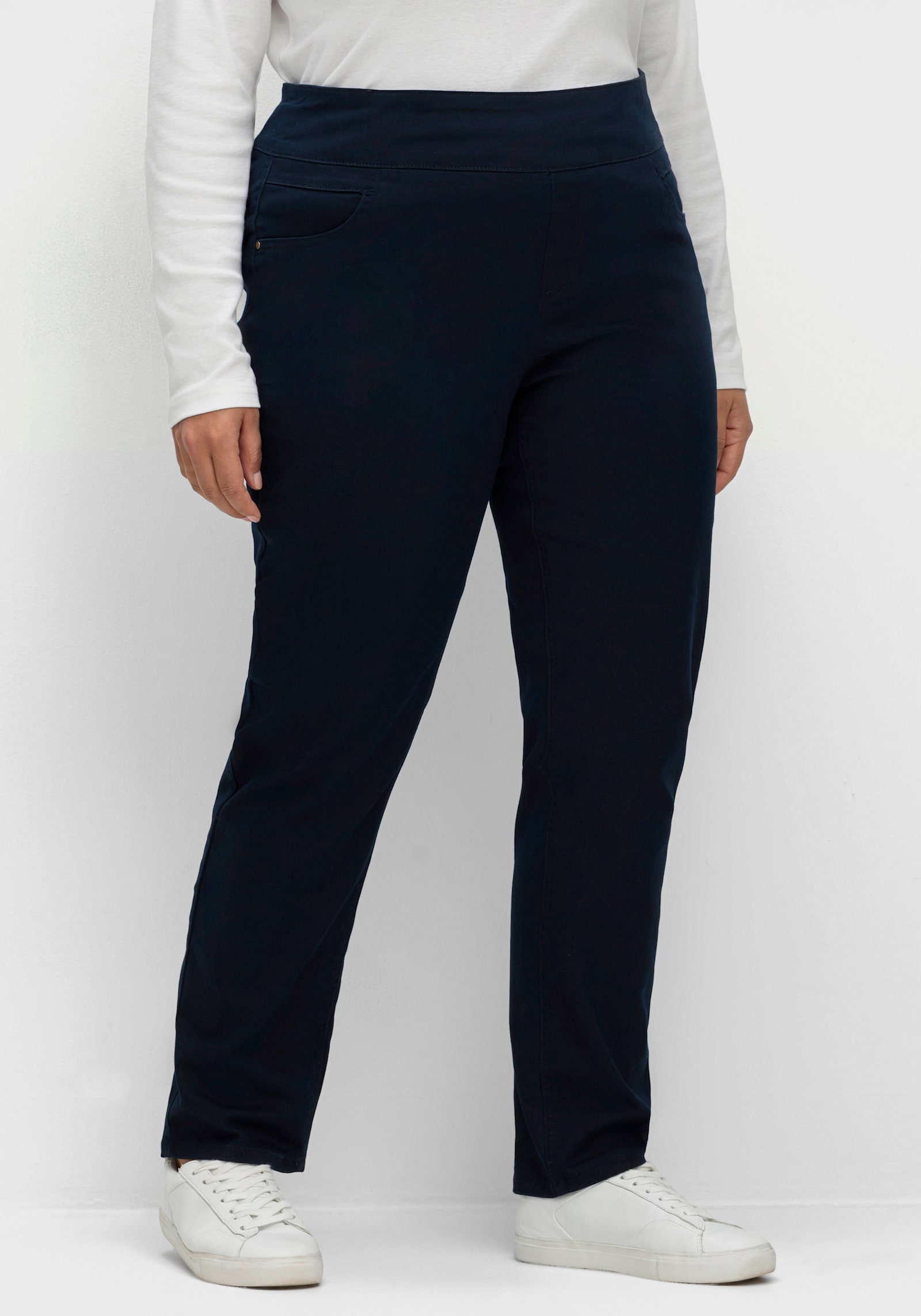 Schlupfhose mit hohem Dehnbund - marine