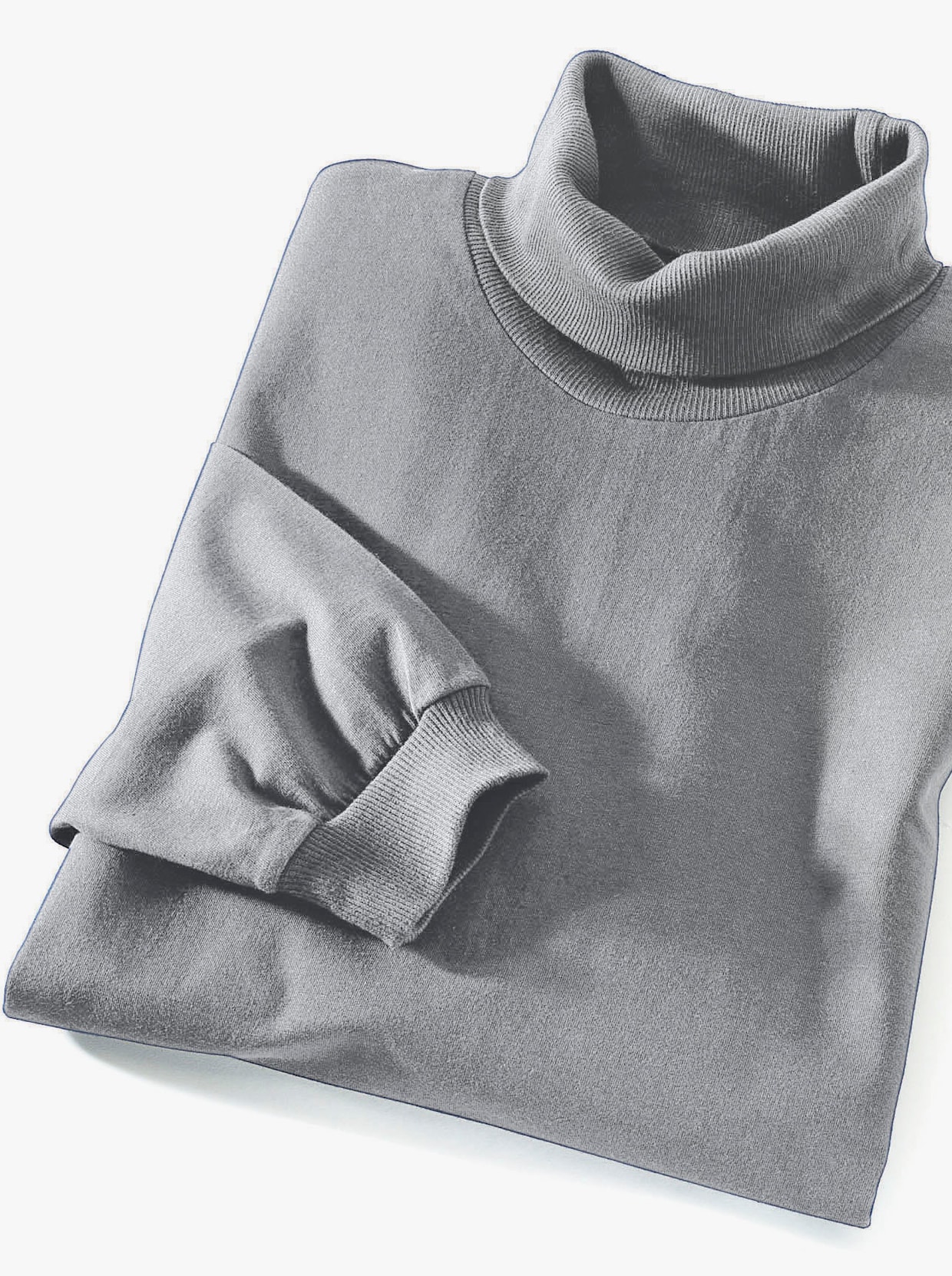 Tričko s rolákovým límcem - šedá-melír