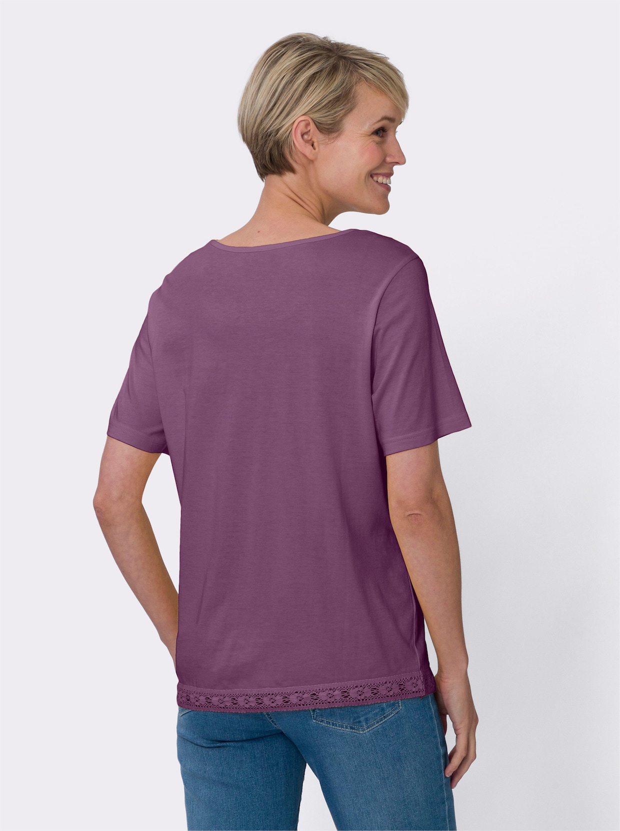 Kurzarm-Shirt - violett