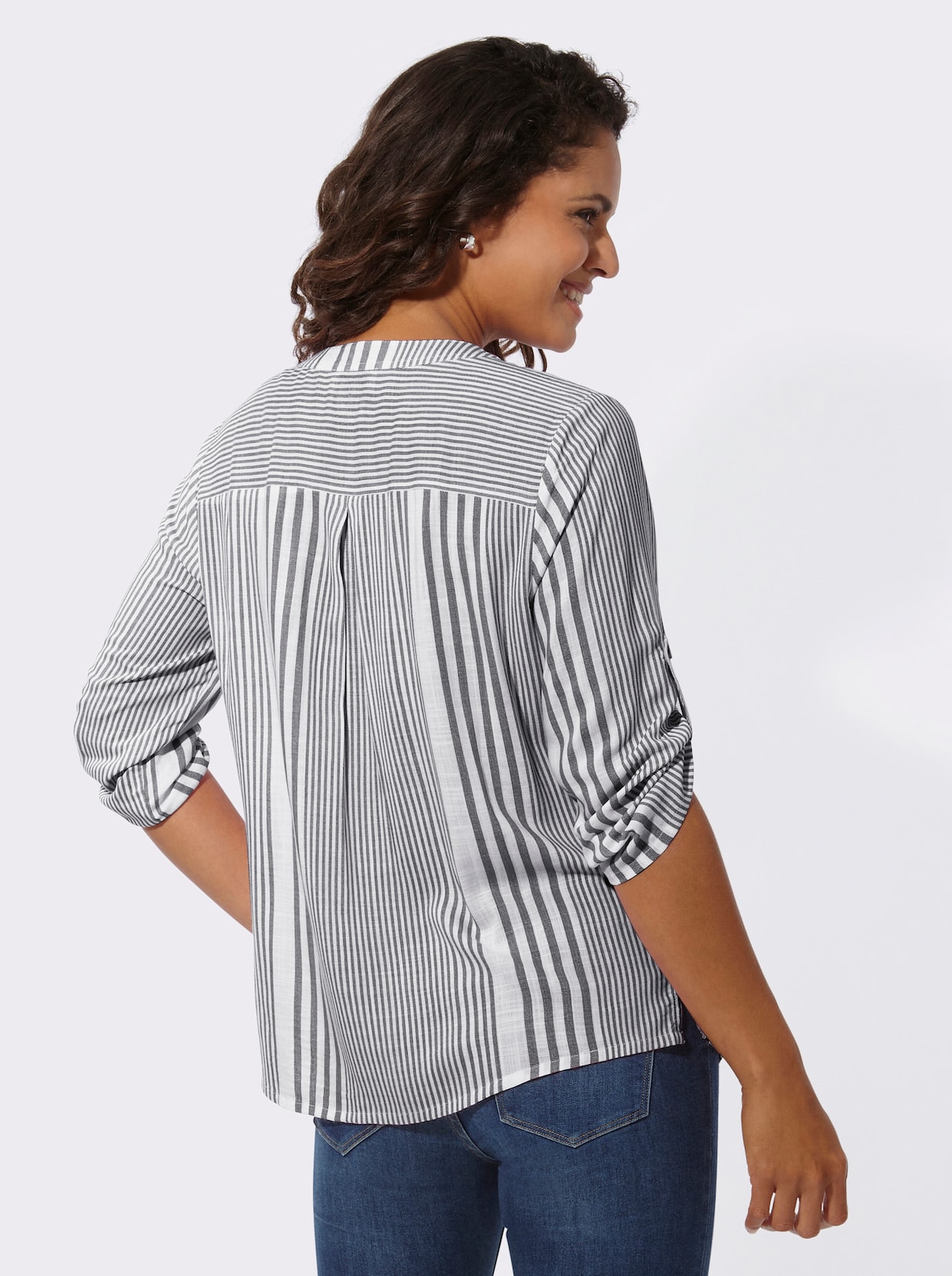 Gestreepte blouse - marine/wit gestreept