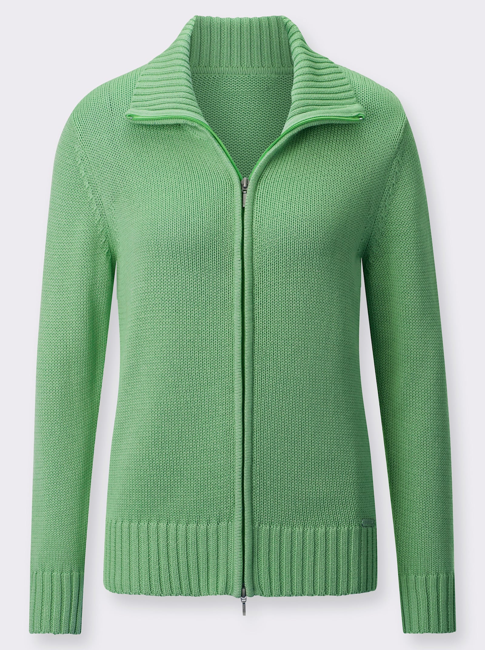 Strickjacke mit 2-Wege-Reißverschluss - apfel