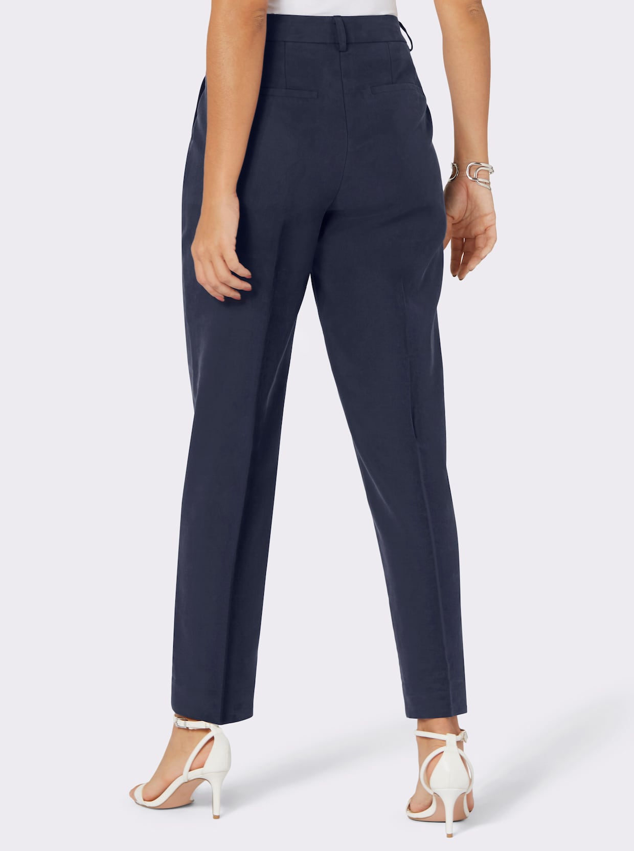 Broek met persplooien - marine