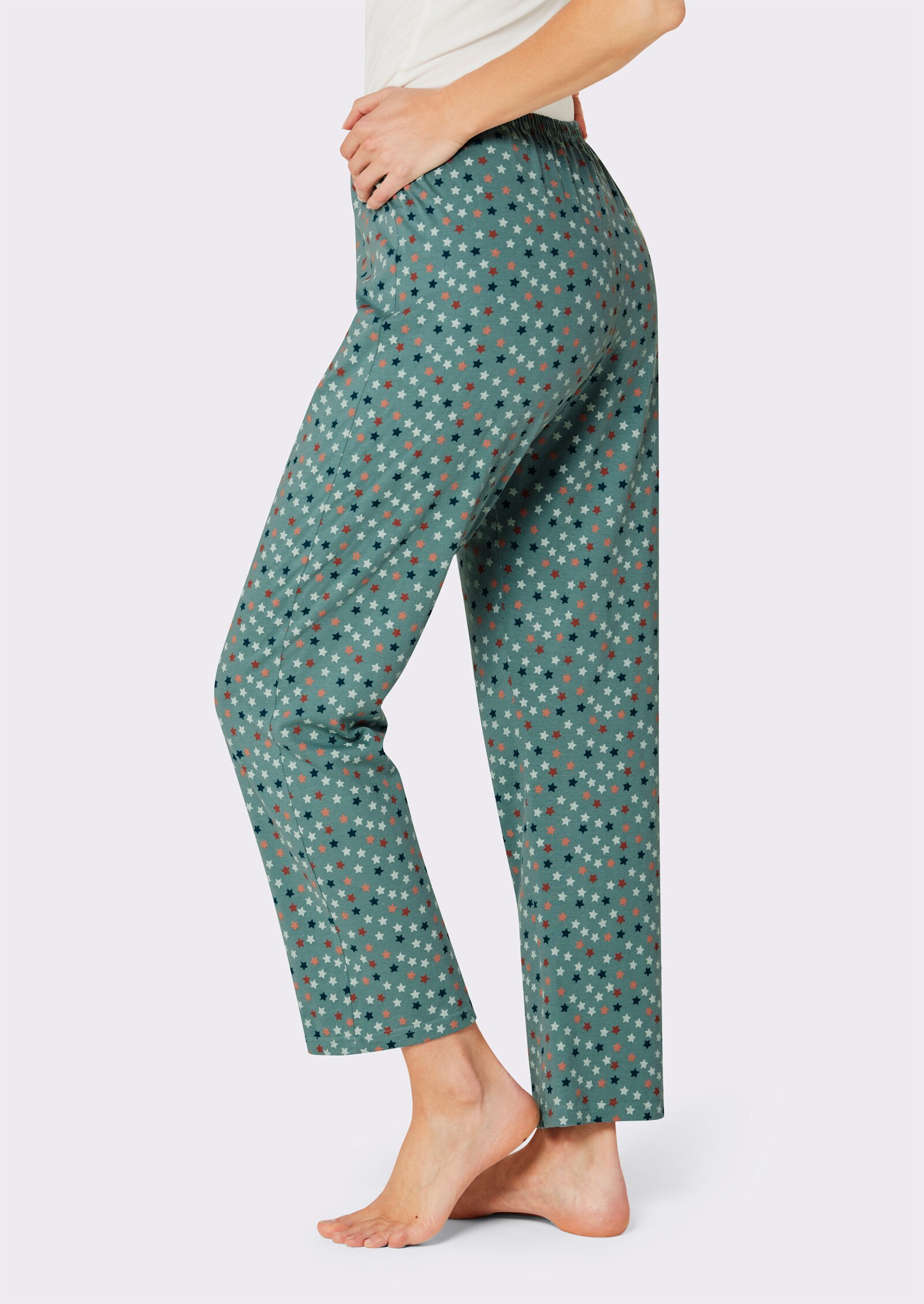 Schlafanzug-Hose - jade-bedruckt
