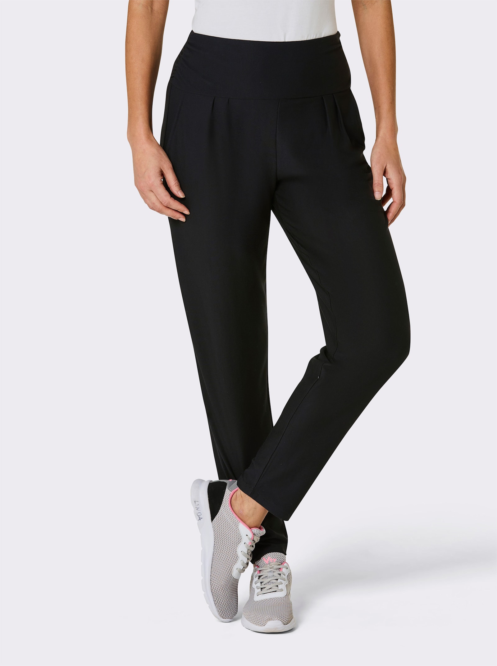 Catamaran Sports Yogabroek met omgeslagen, brede band - zwart