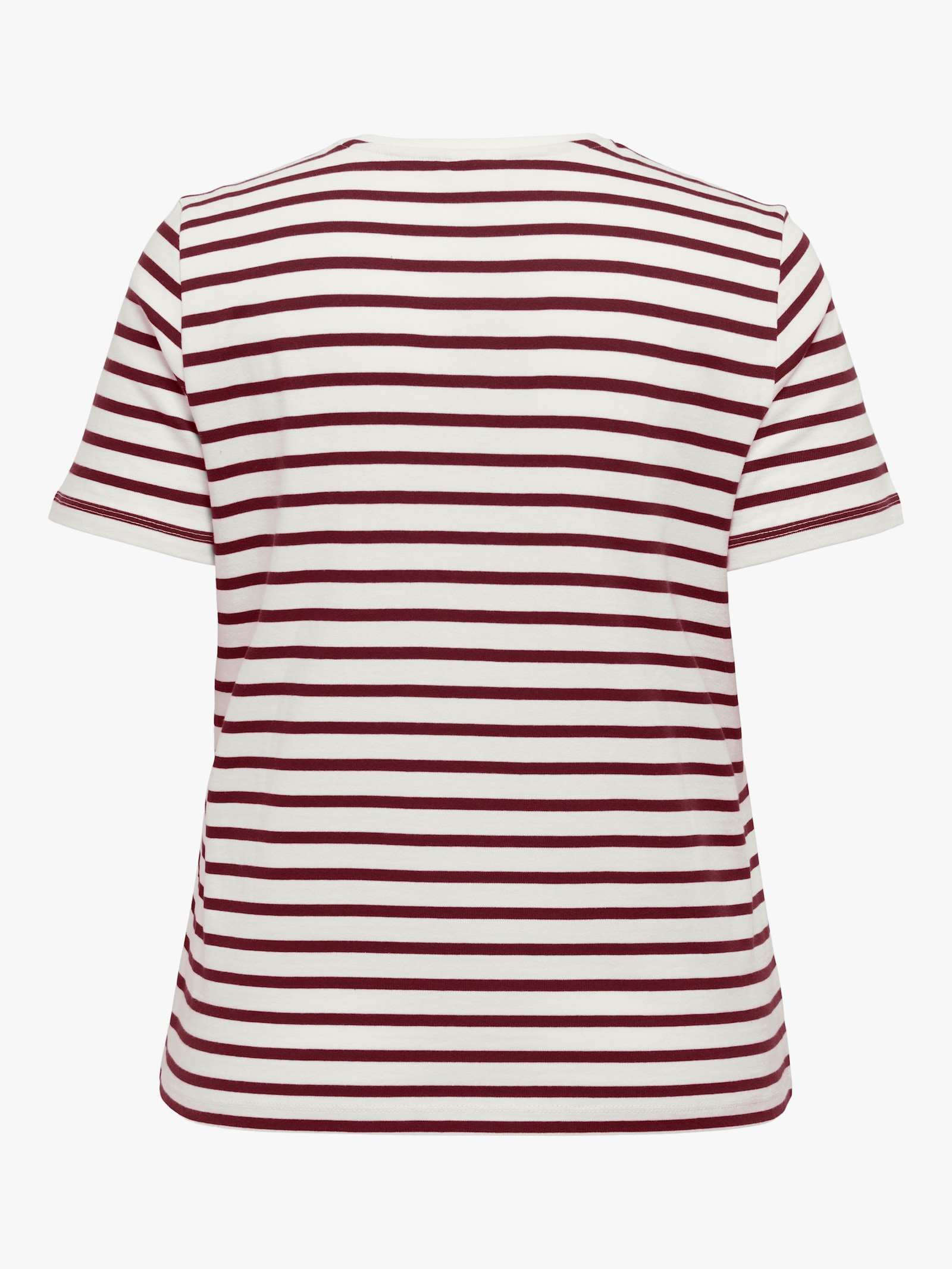 ONLY CARMAKOMA Kurzarmshirt - cloud dancer stripes:ruby wine