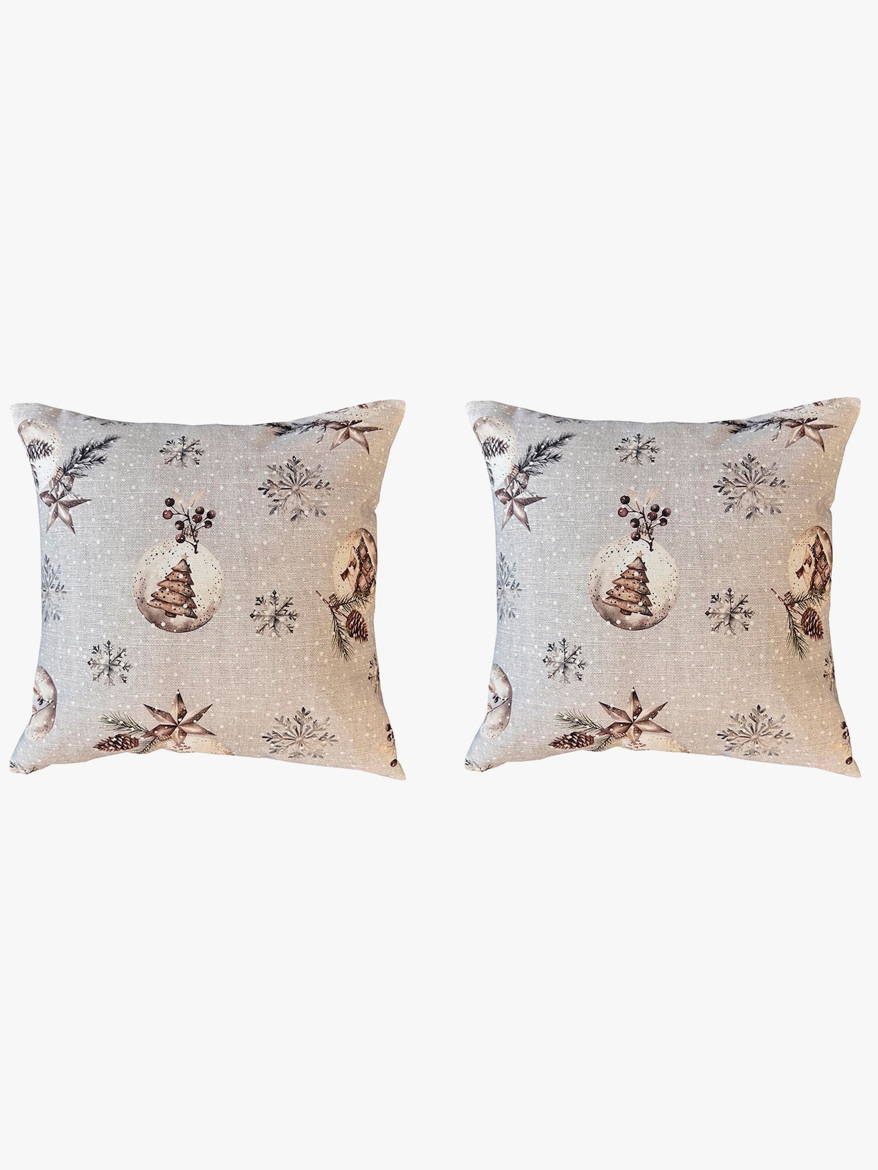 heine home Kissenhülle - grau-bedruckt