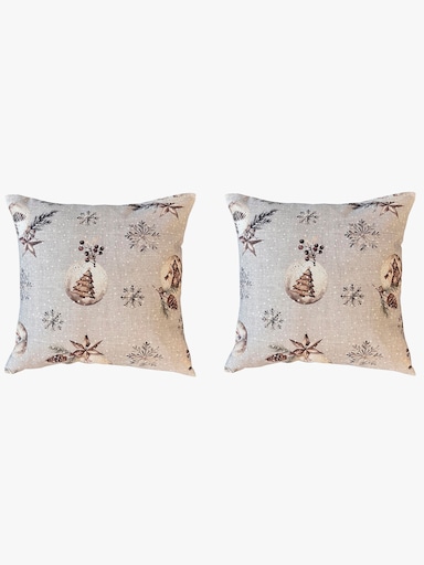 heine home Kissenhülle - grau-bedruckt