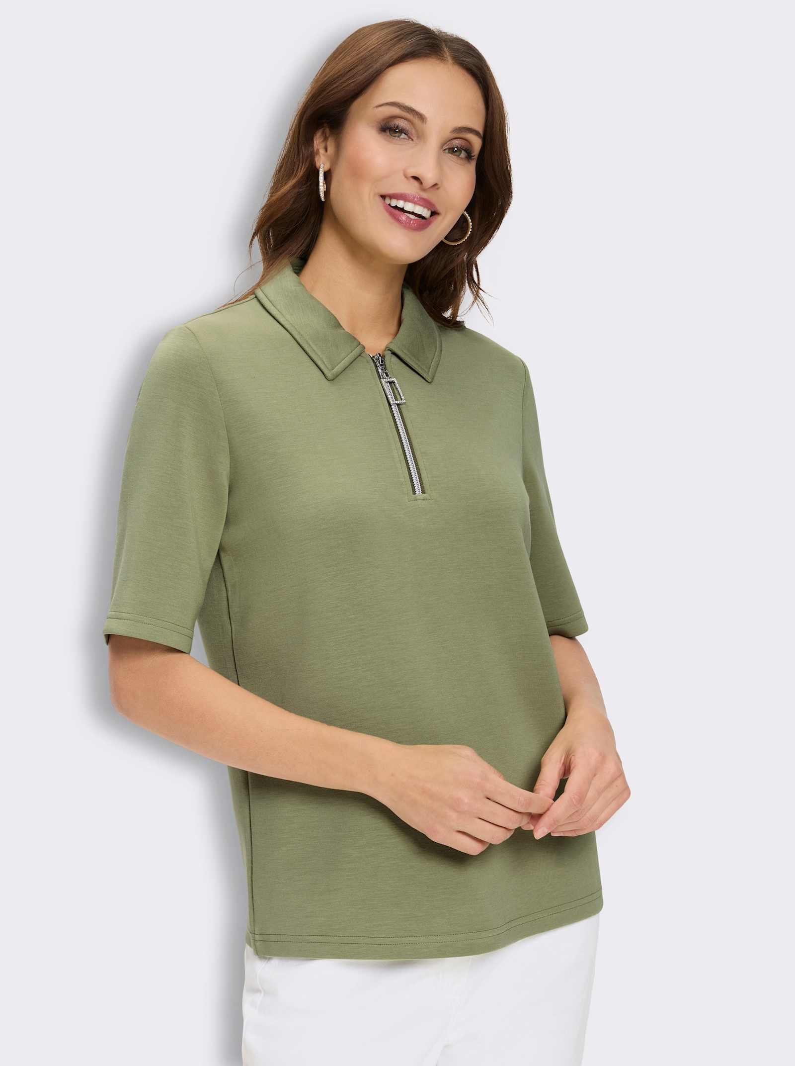 Poloshirt in Interlock-Qualität - schilf