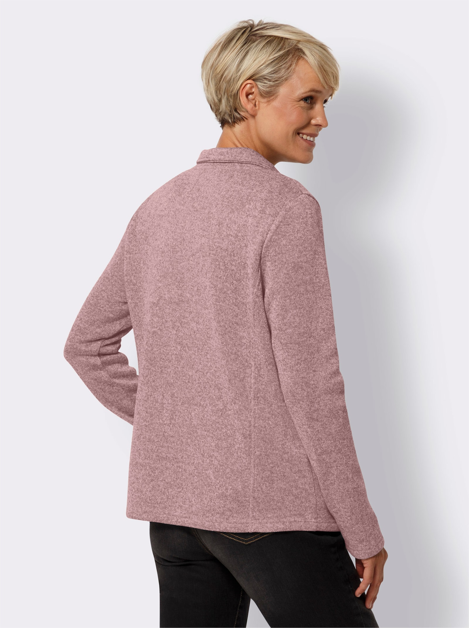 Fleecejacke mit Einsätzen - altrosa