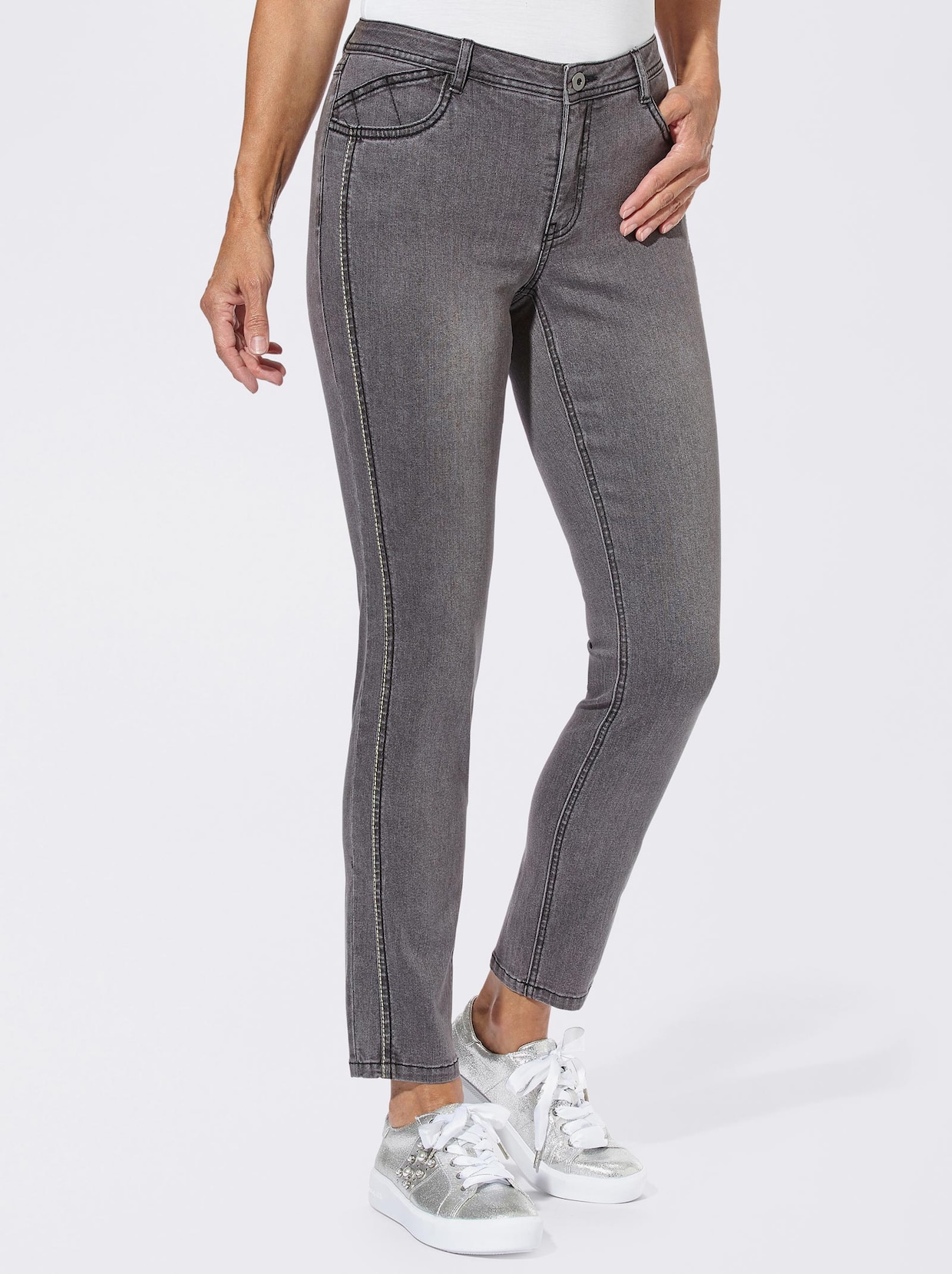 Jeans - grey-denim