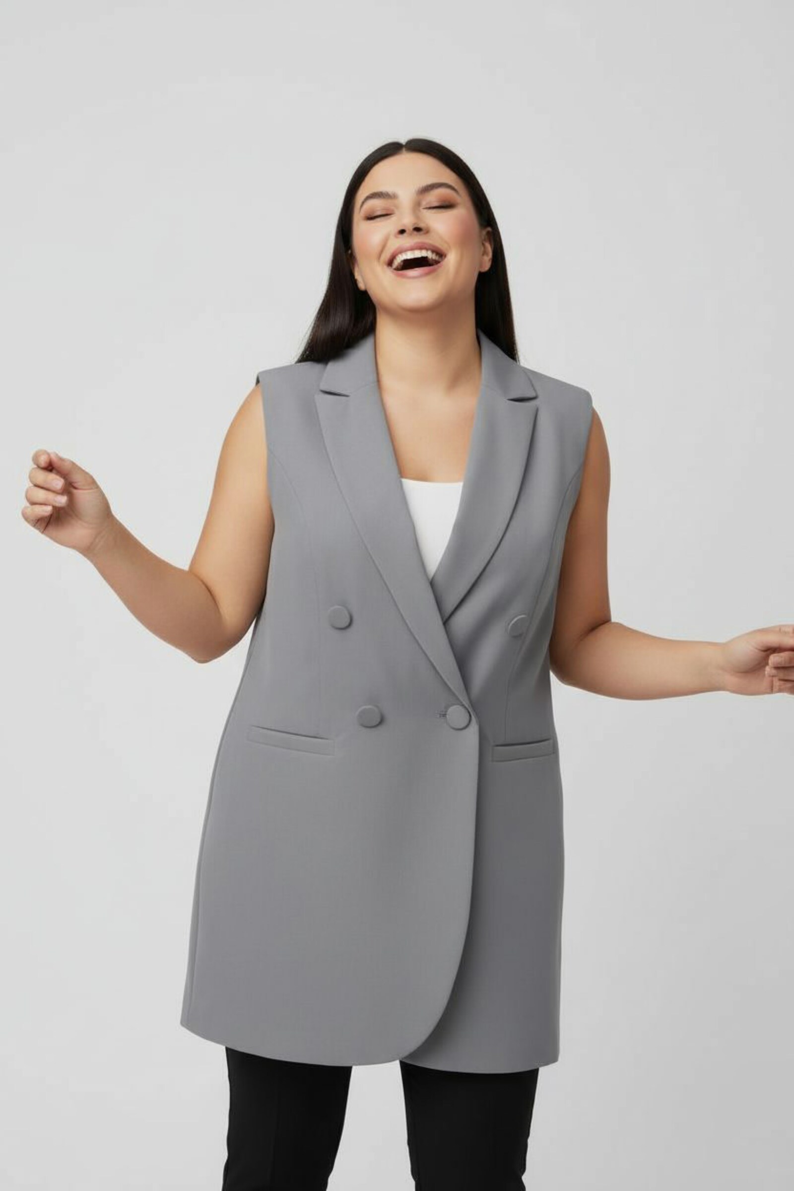 Anzugweste in pflegeleichter Qualität - steingrau