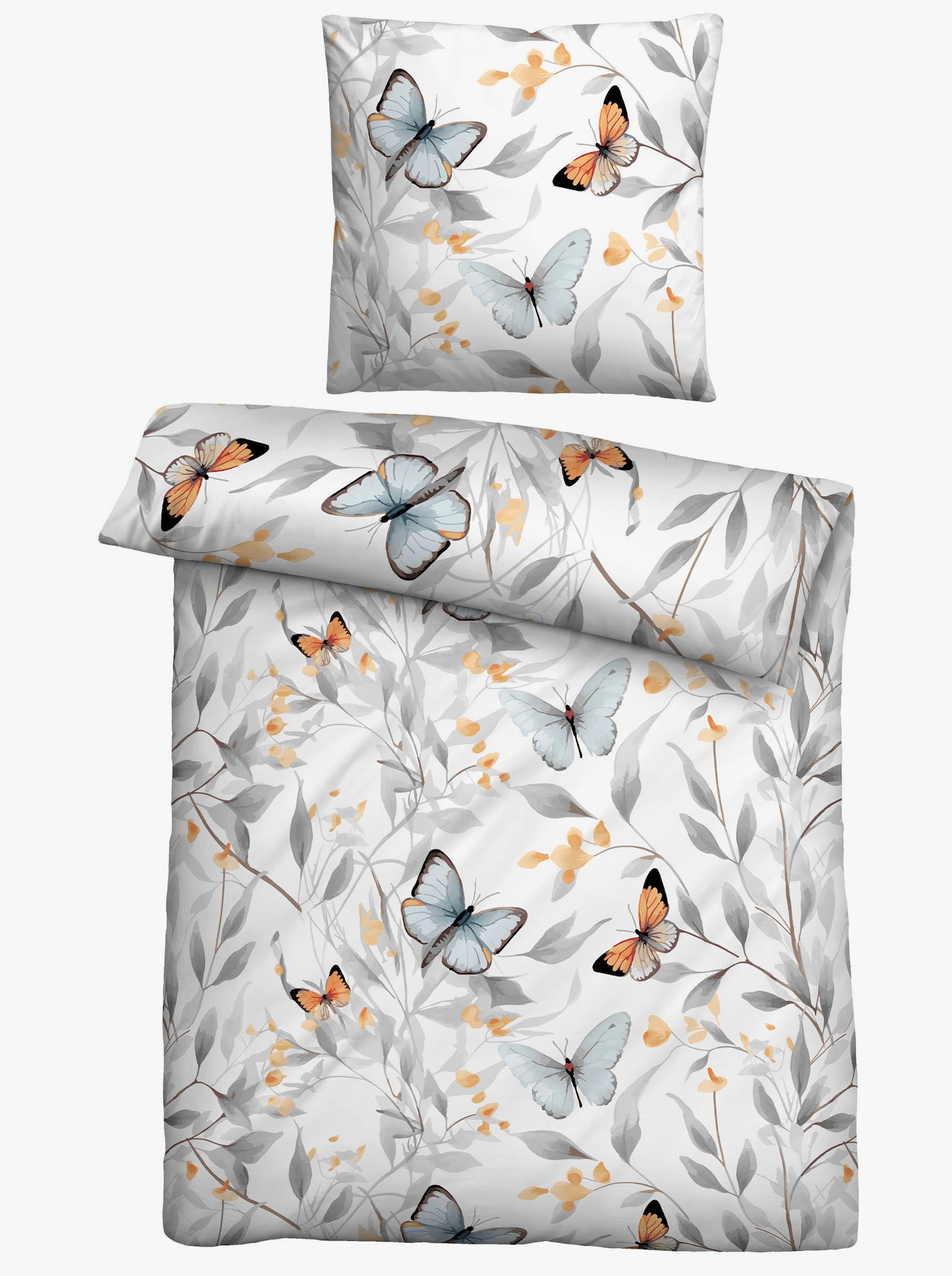 Biberna Bettwäsche - weiß-bedruckt