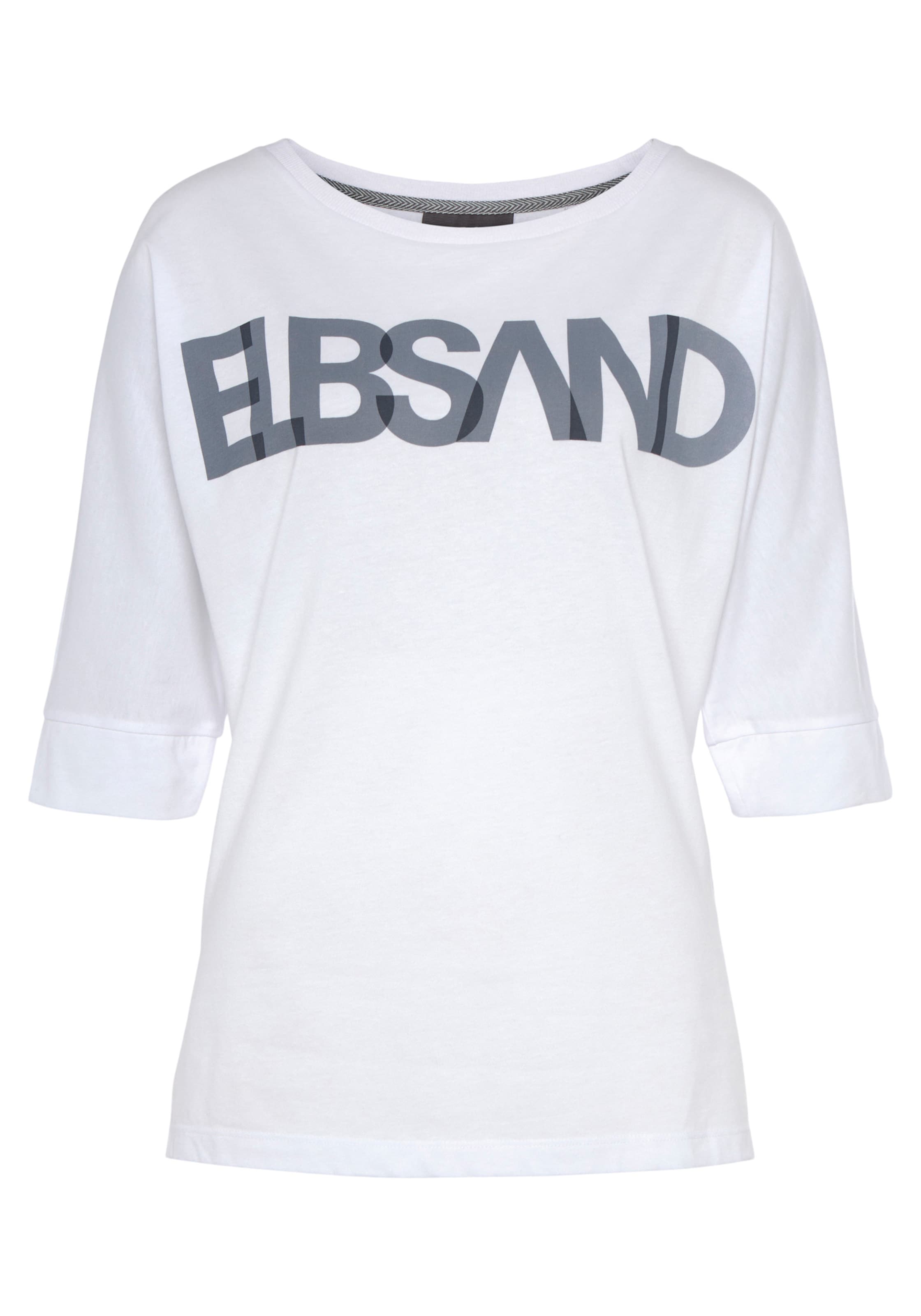 T Shirt  günstig Kaufen-3/4-Arm-Shirt in bright white von Elbsand. 3/4-Arm-Shirt in bright white von Elbsand <![CDATA[Legeres Shirt von Elbsand. Mit Logoprint vorn. 3/4-Ärmel. Rundhalsausschnitt. Gerader Saumabschluss. Locker geschnitten. Weiche Jerseyware.]]>. 