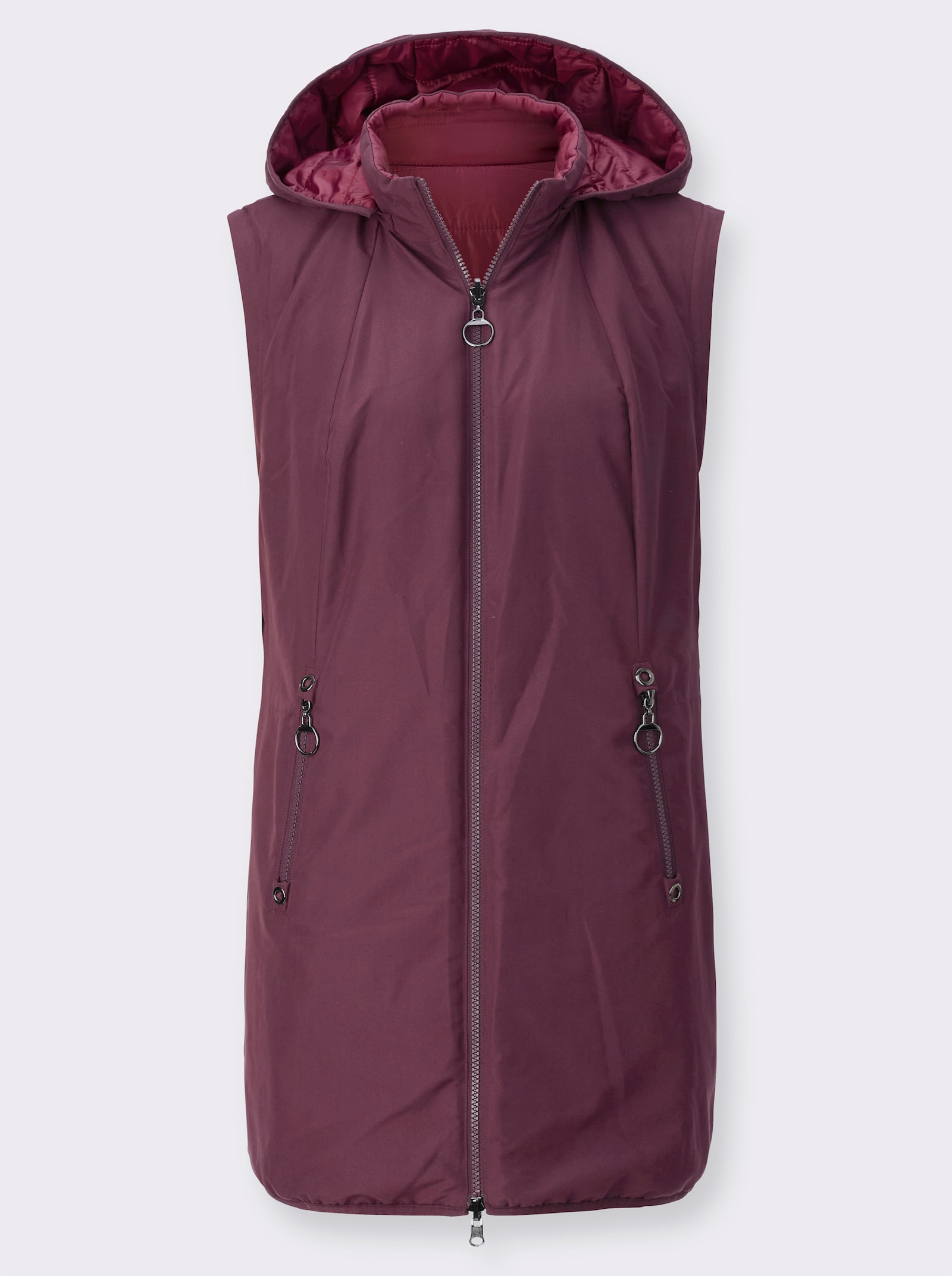 Longjacke mit Wendefunktion - bordeaux