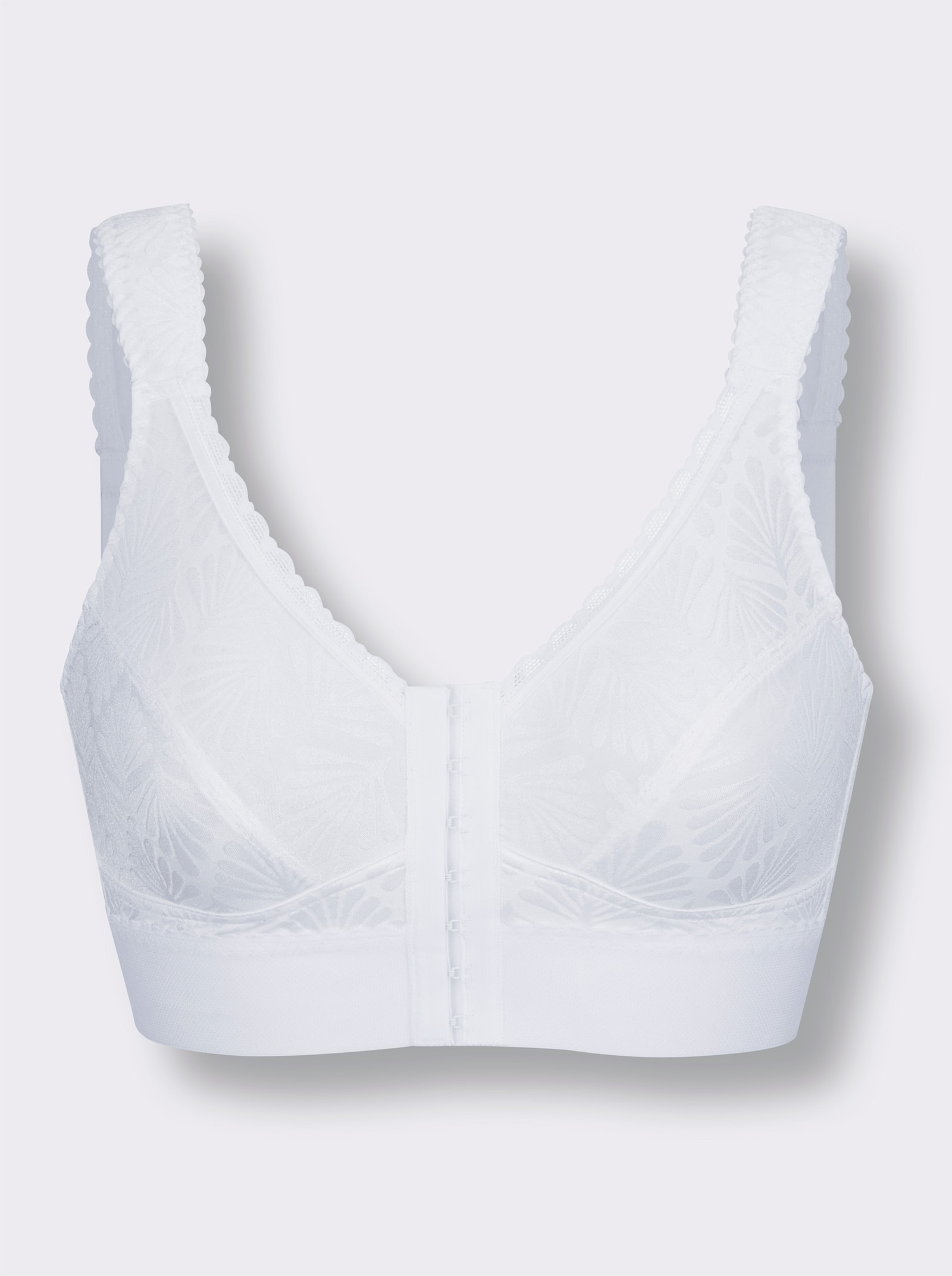 wäschepur Beugelloze beha met voorsluiting en jacquarddessin - wit