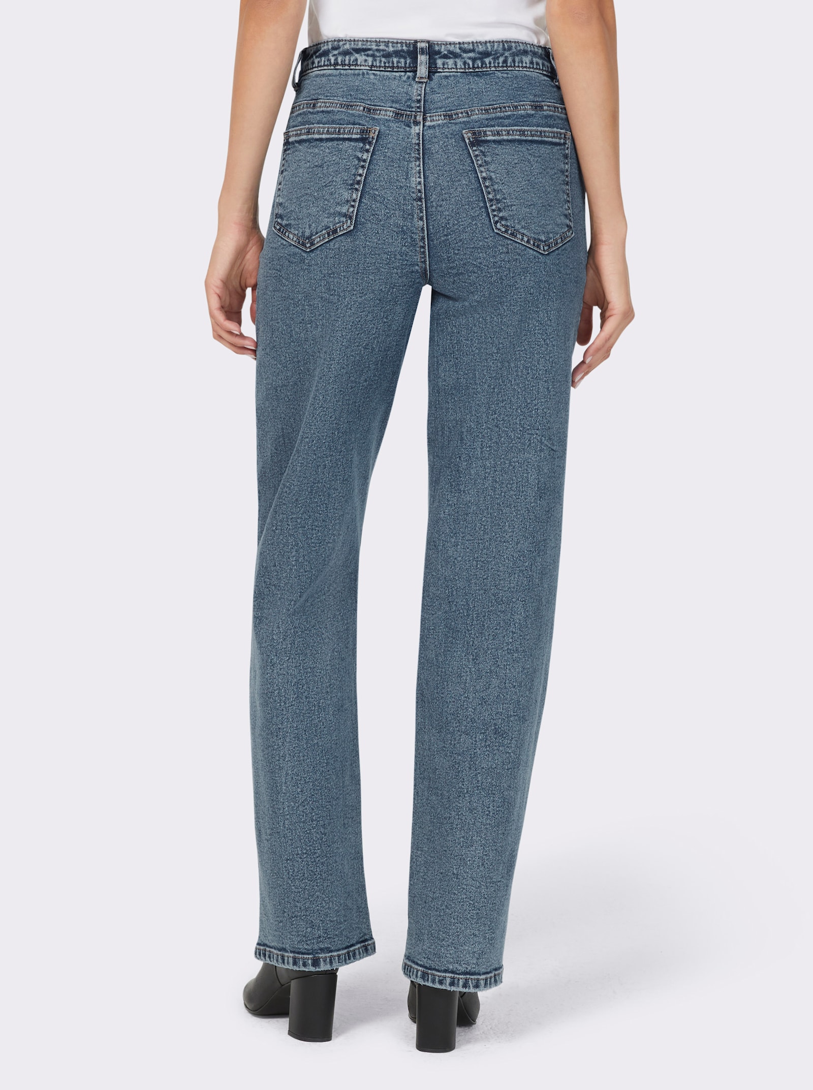 heine 5-Pocket-Jeans mit Ziernieten - blue-bleached