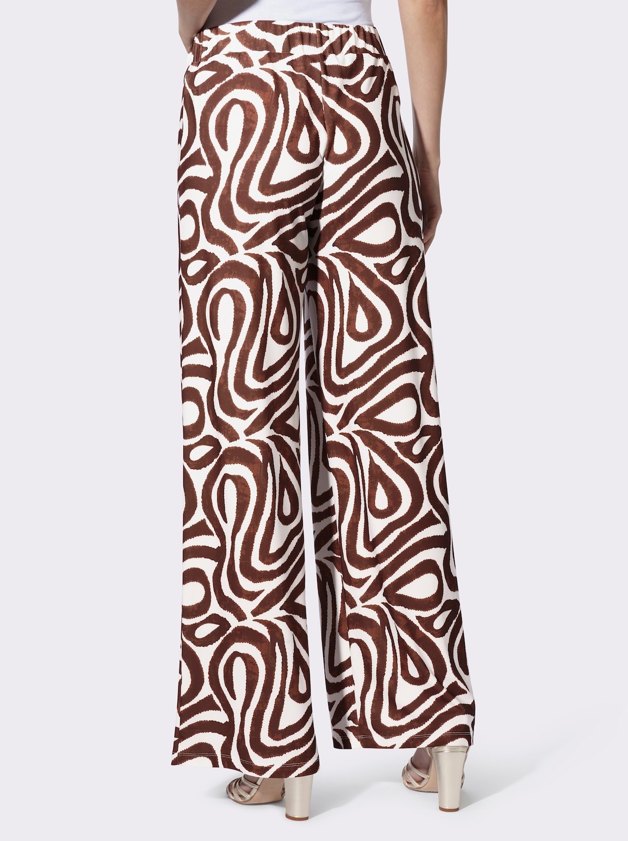 heine Druckhose - ecru-schoko-bedruckt