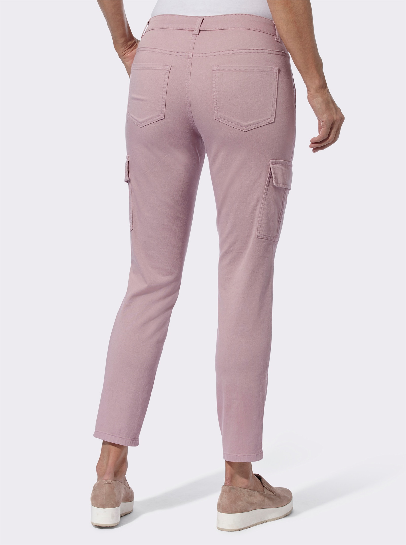 Cargohose mit 2 Taschen hinten - mauve