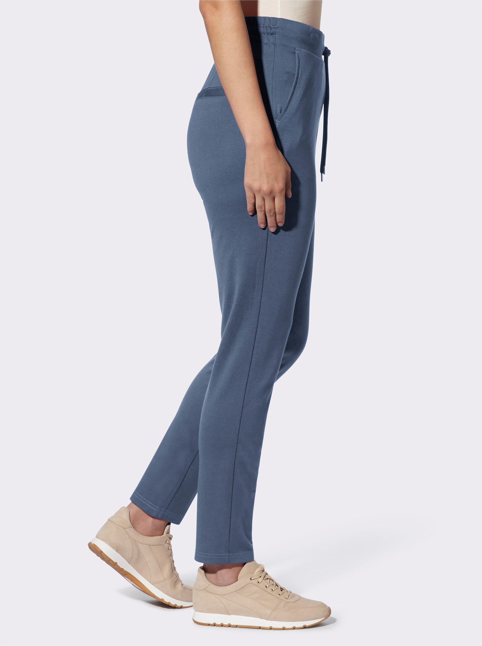 heine Jogpants met verhoogde comfortband - rookblauw