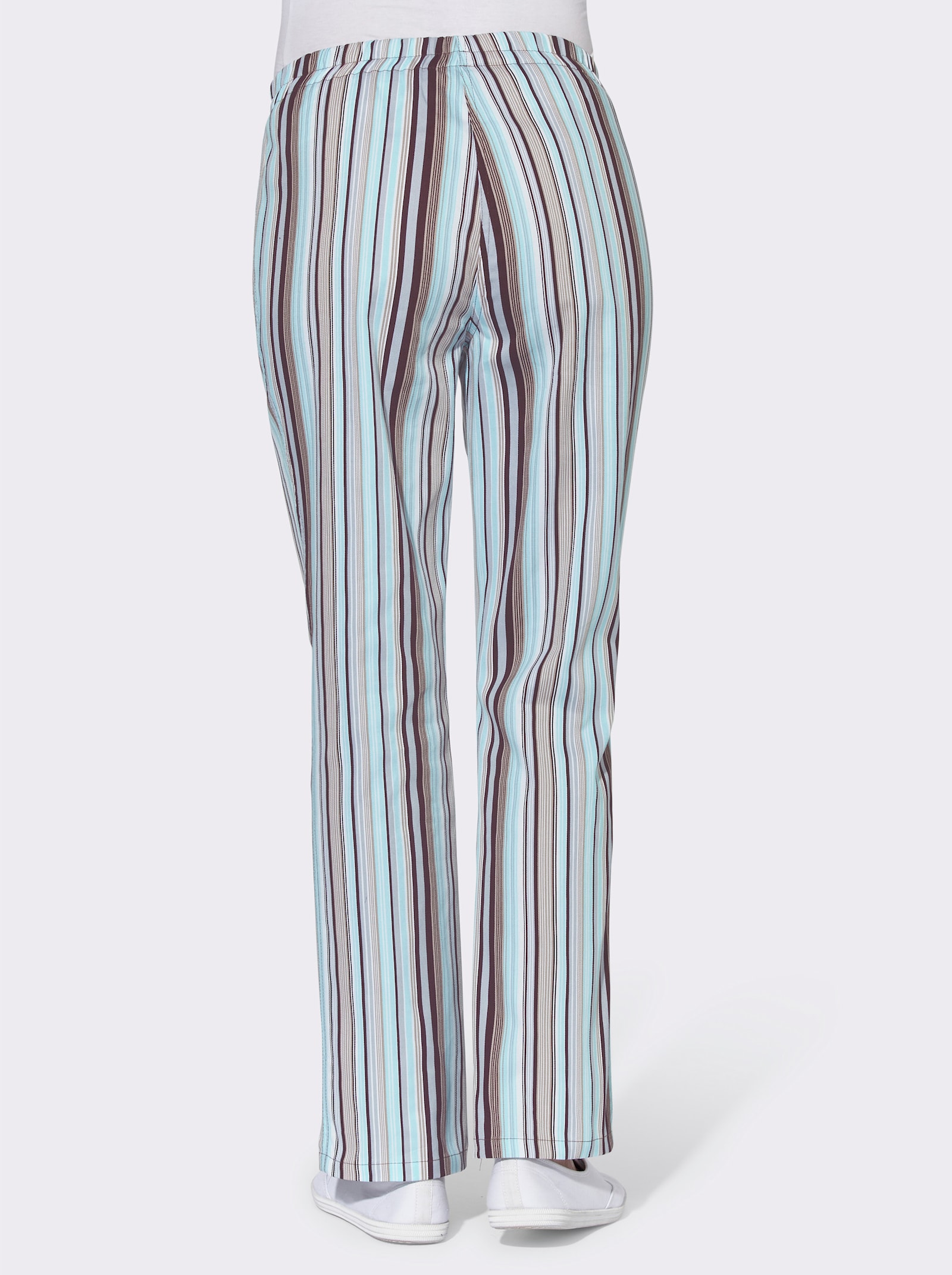 Schlupfhose aus Baumwolle - aqua-gestreift
