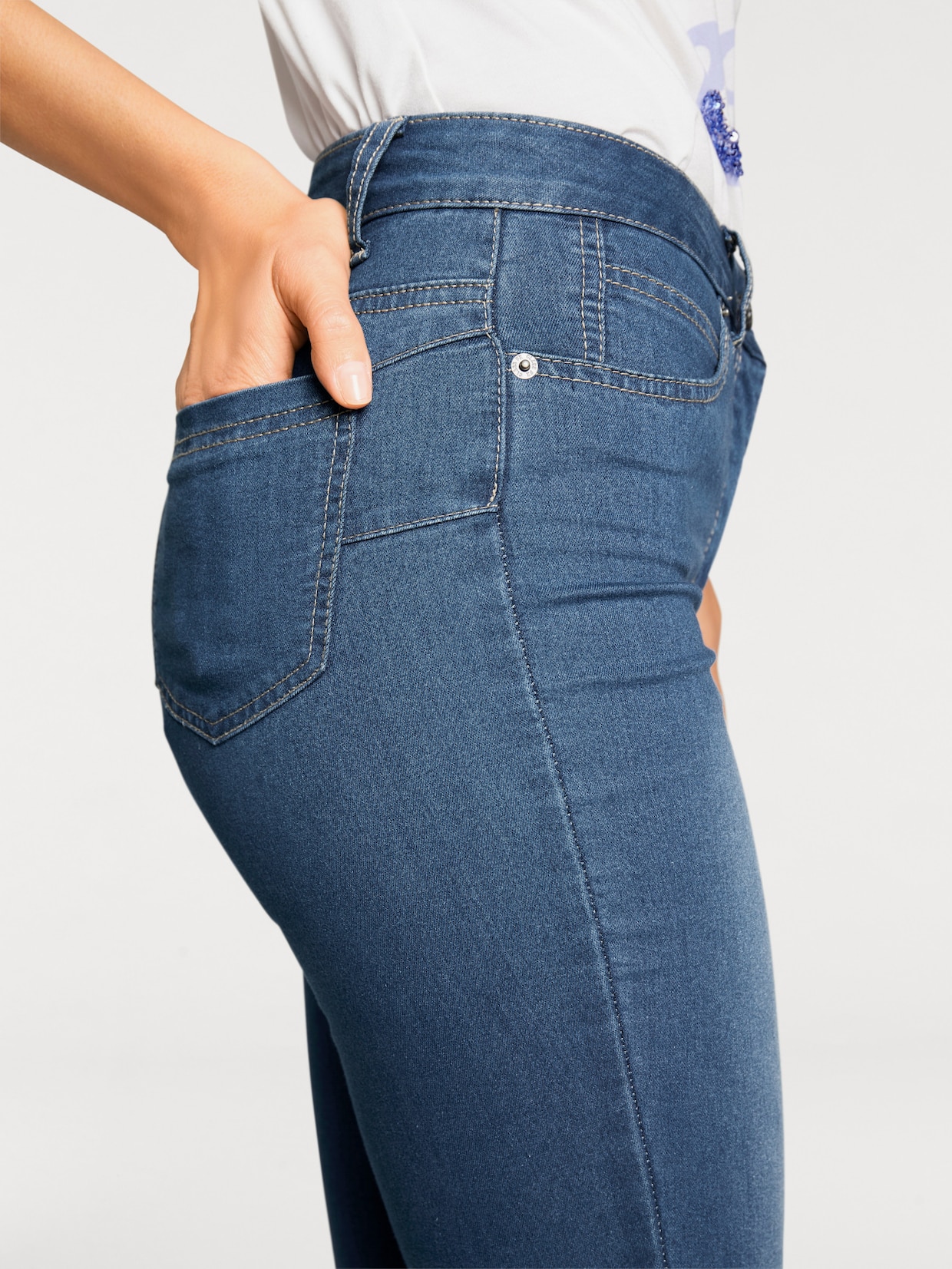 heine 'Buik weg'-jeans - blue stone