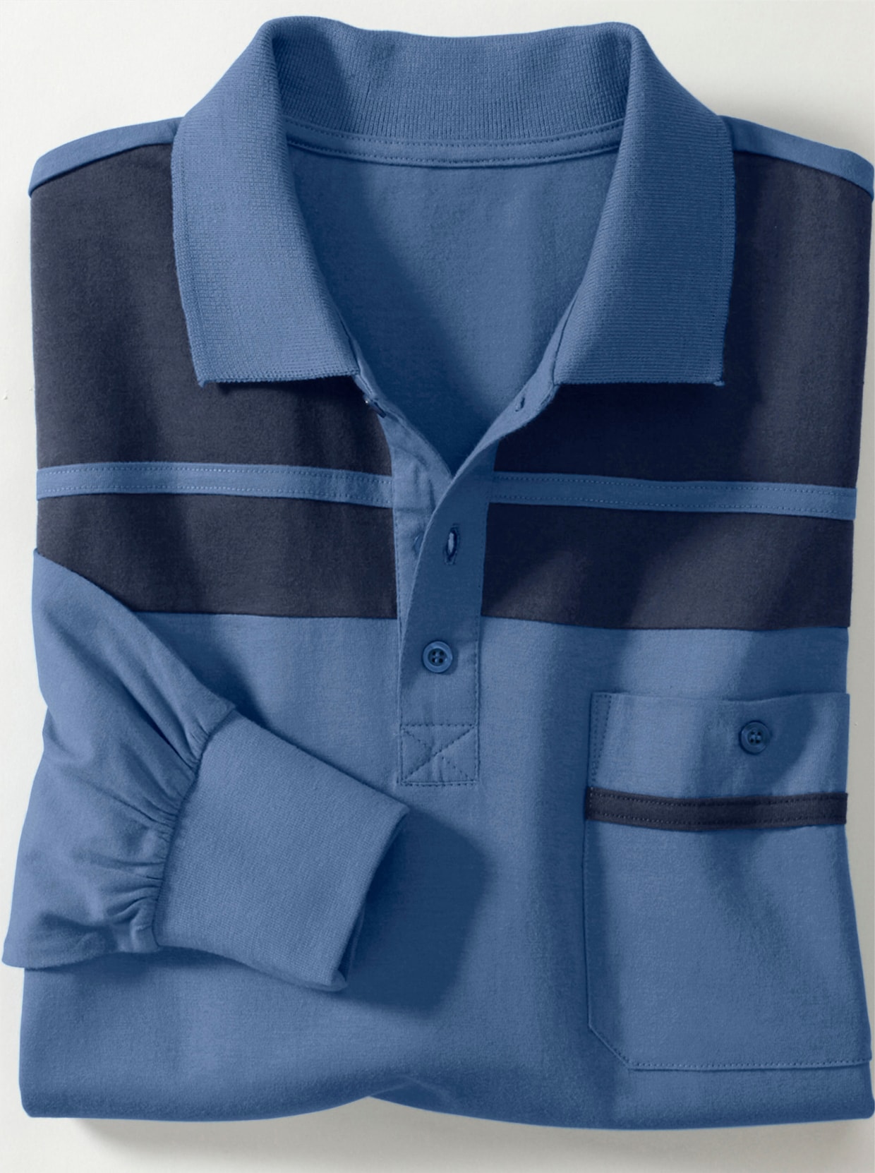 Poloshirt - hellblau-marine