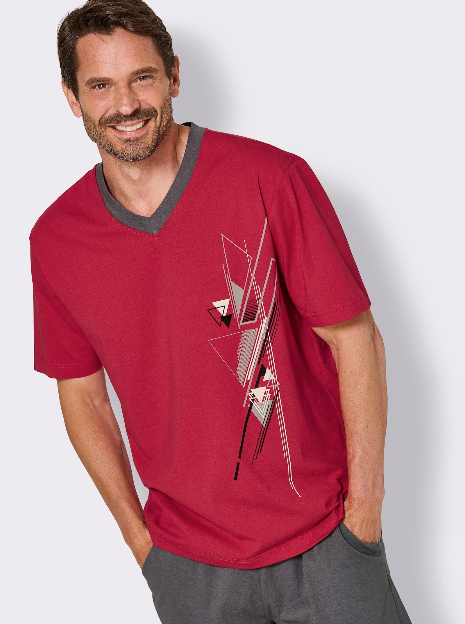 wäschepur men Shortys - rot + grau