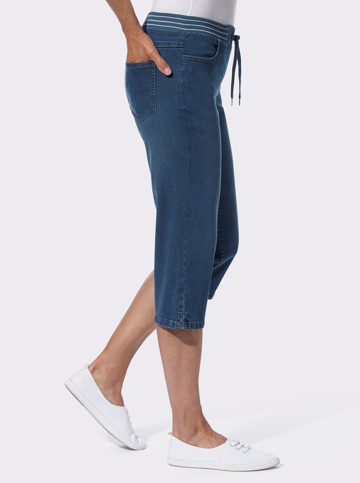 Caprijeans - blue-stone-washed