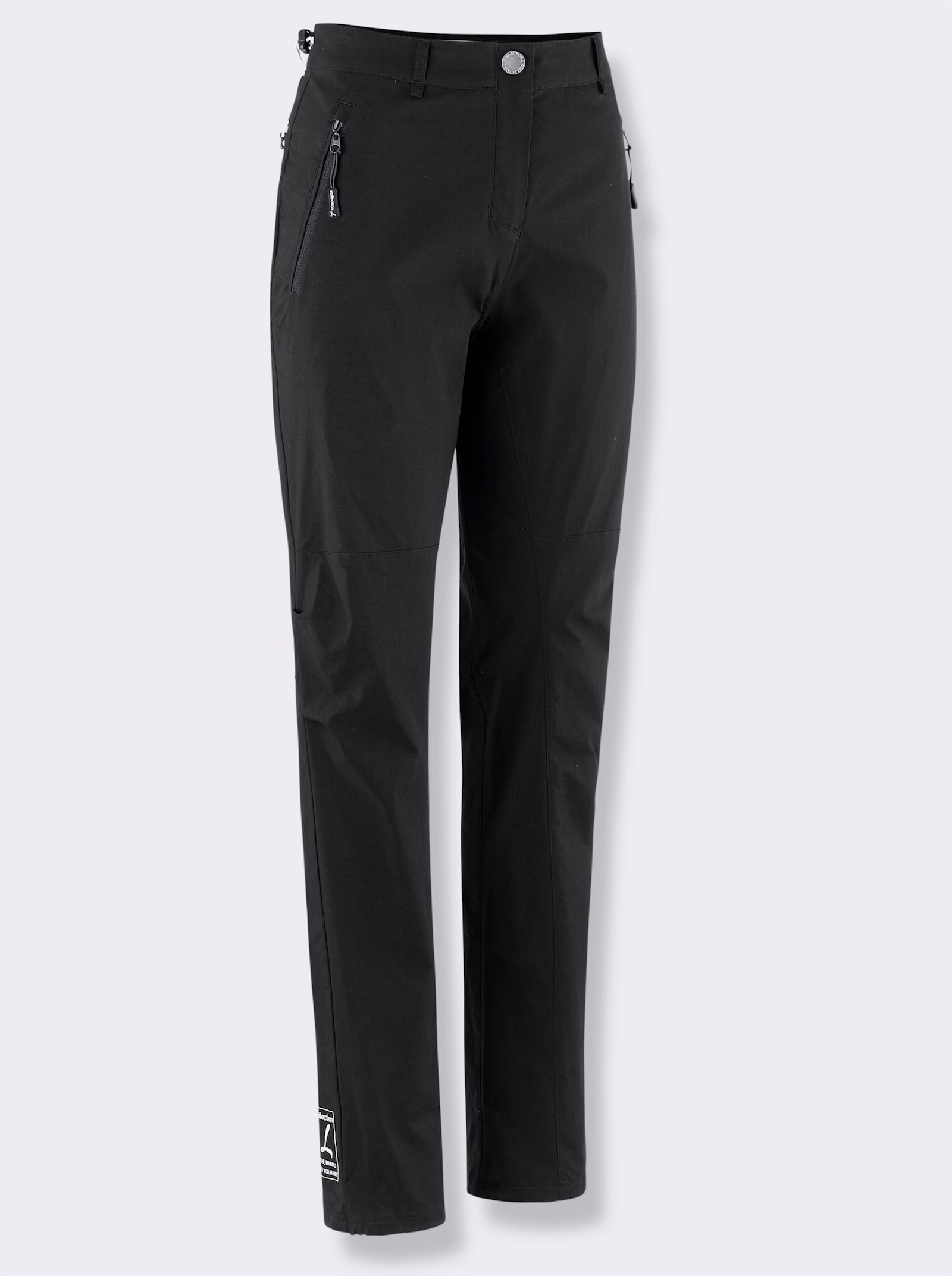 Funktionshose mit Tunnelzug am Saum - schwarz