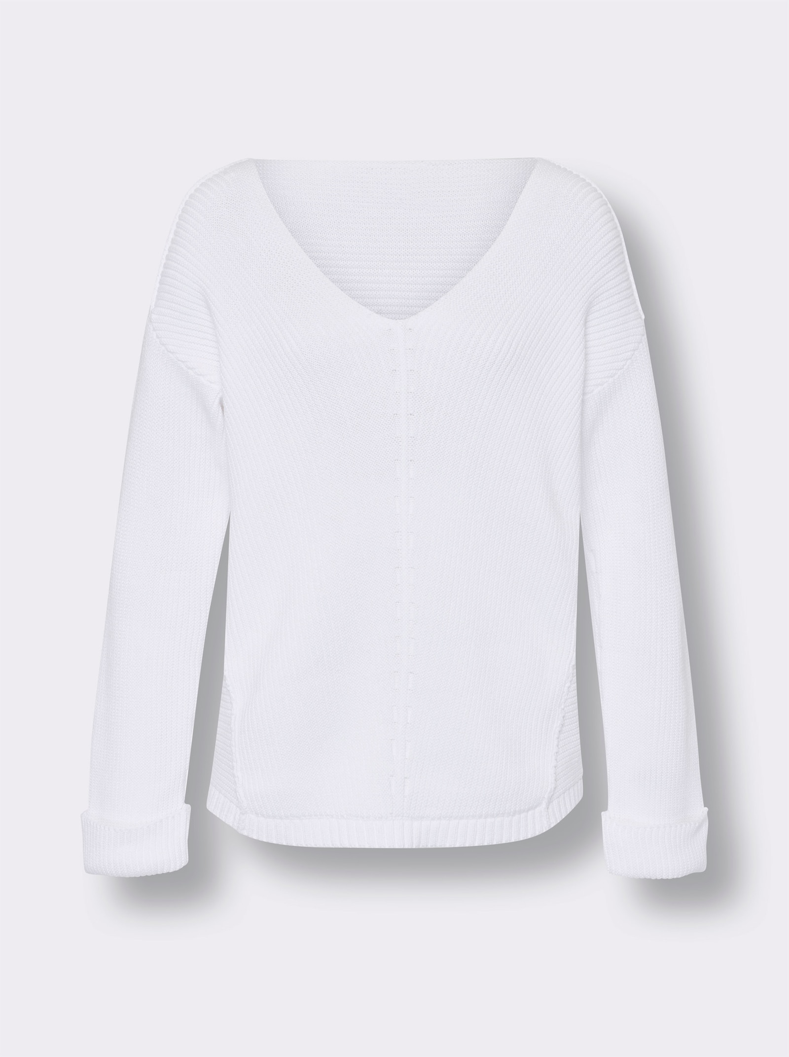 heine Pull en coton en tricot côtelé - blanc
