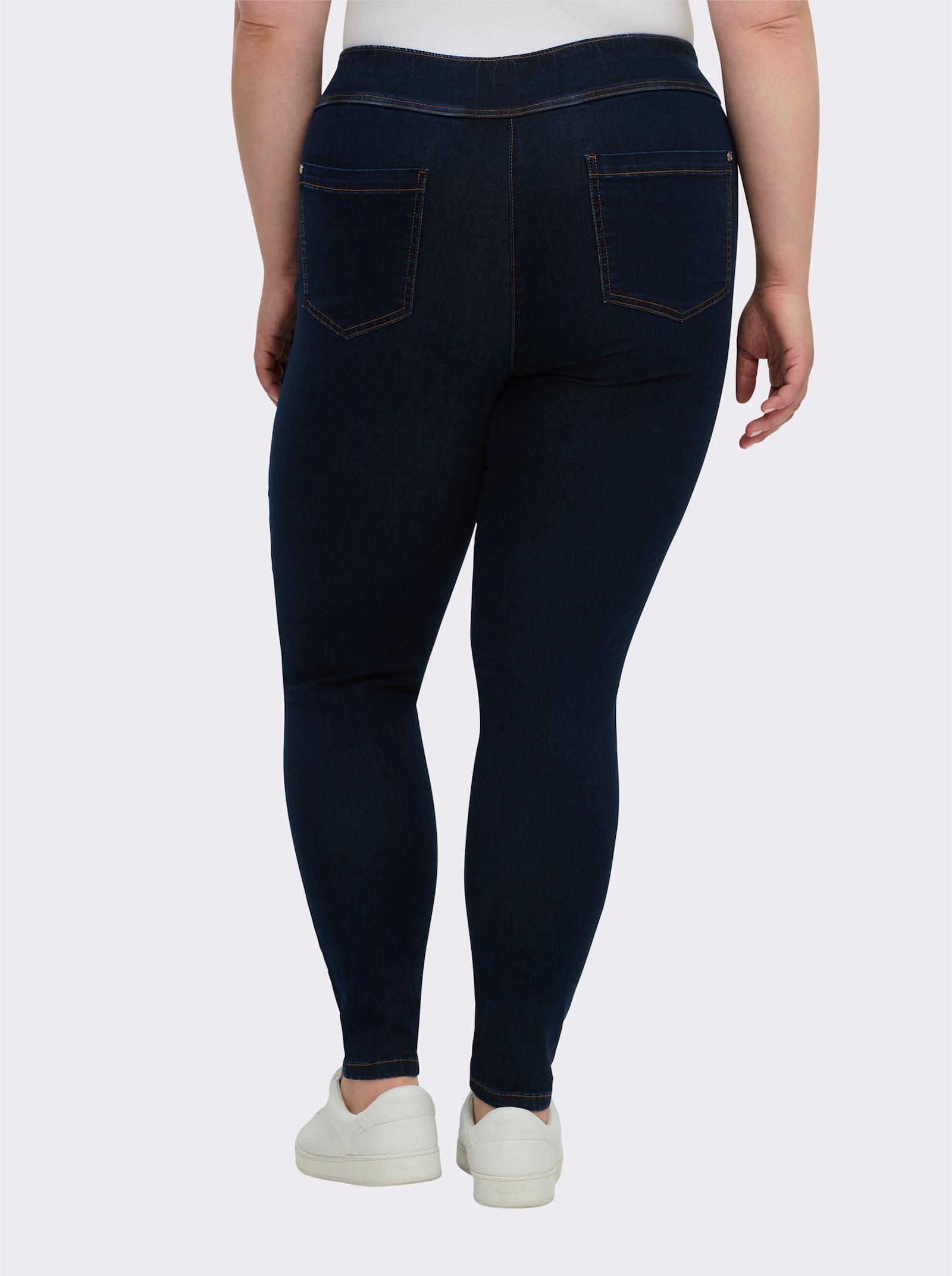 sheego Skinny Jeans mit breitem Dehnbund - dark blue