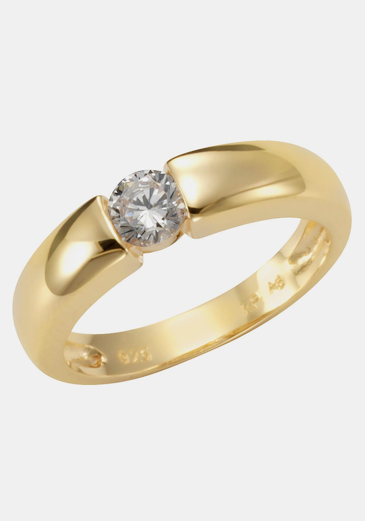 Firetti Zilveren ring - goudkleurig/wit