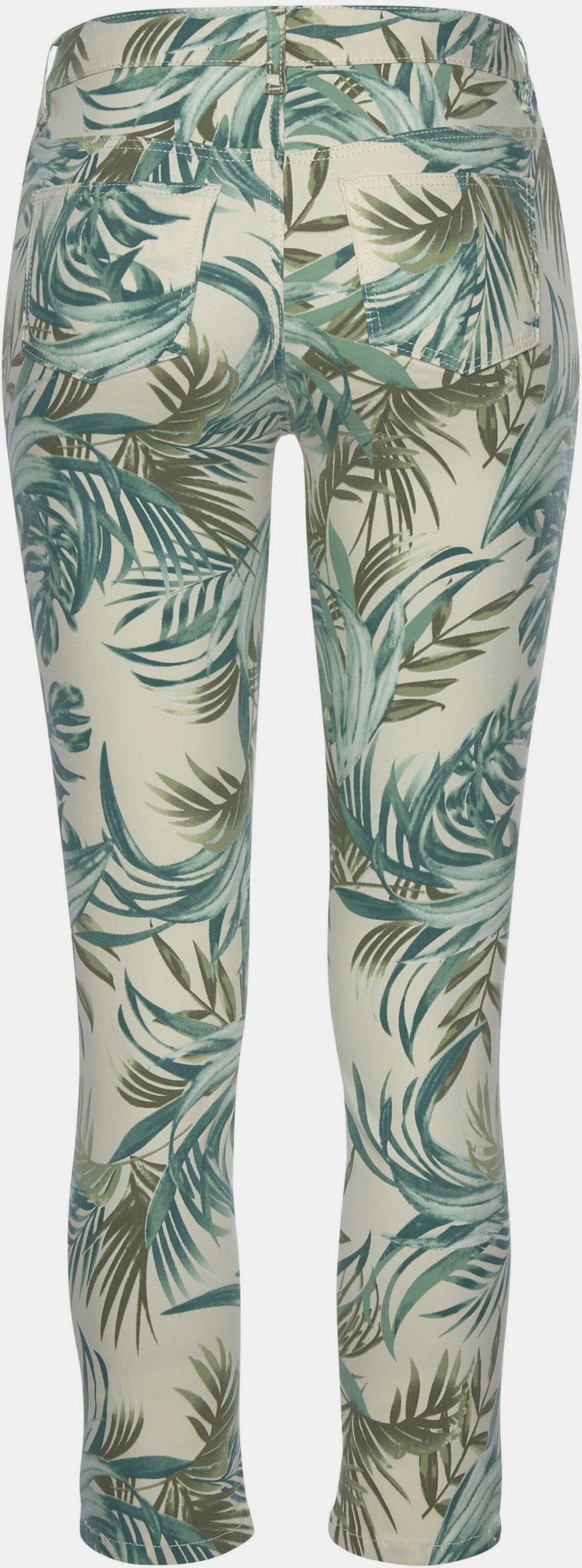 LASCANA 7/8-Jeggings - weiß-grün-bedruckt