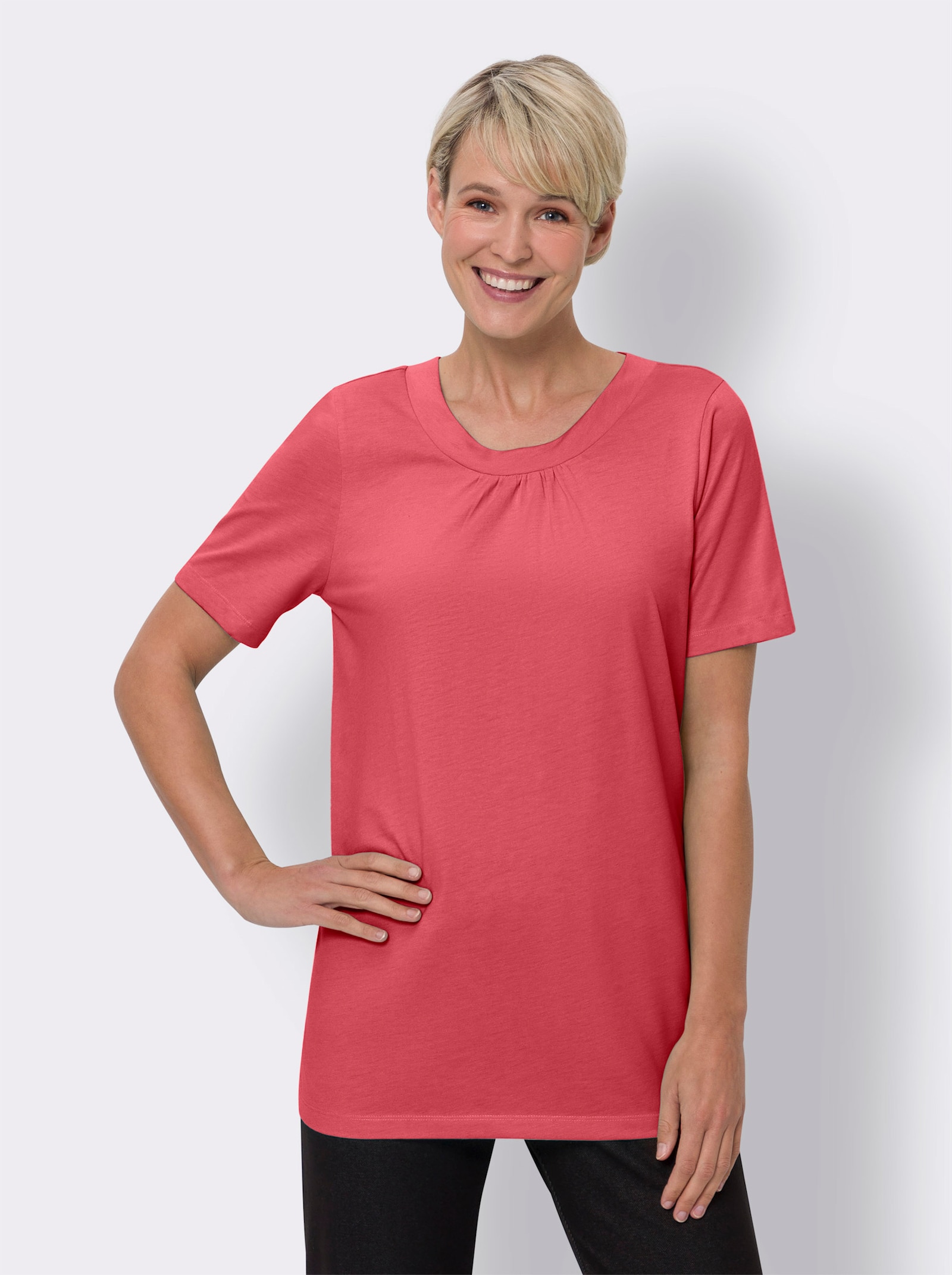 Dlhé tričko v melanžovom vzhľade - homárová melírovaná