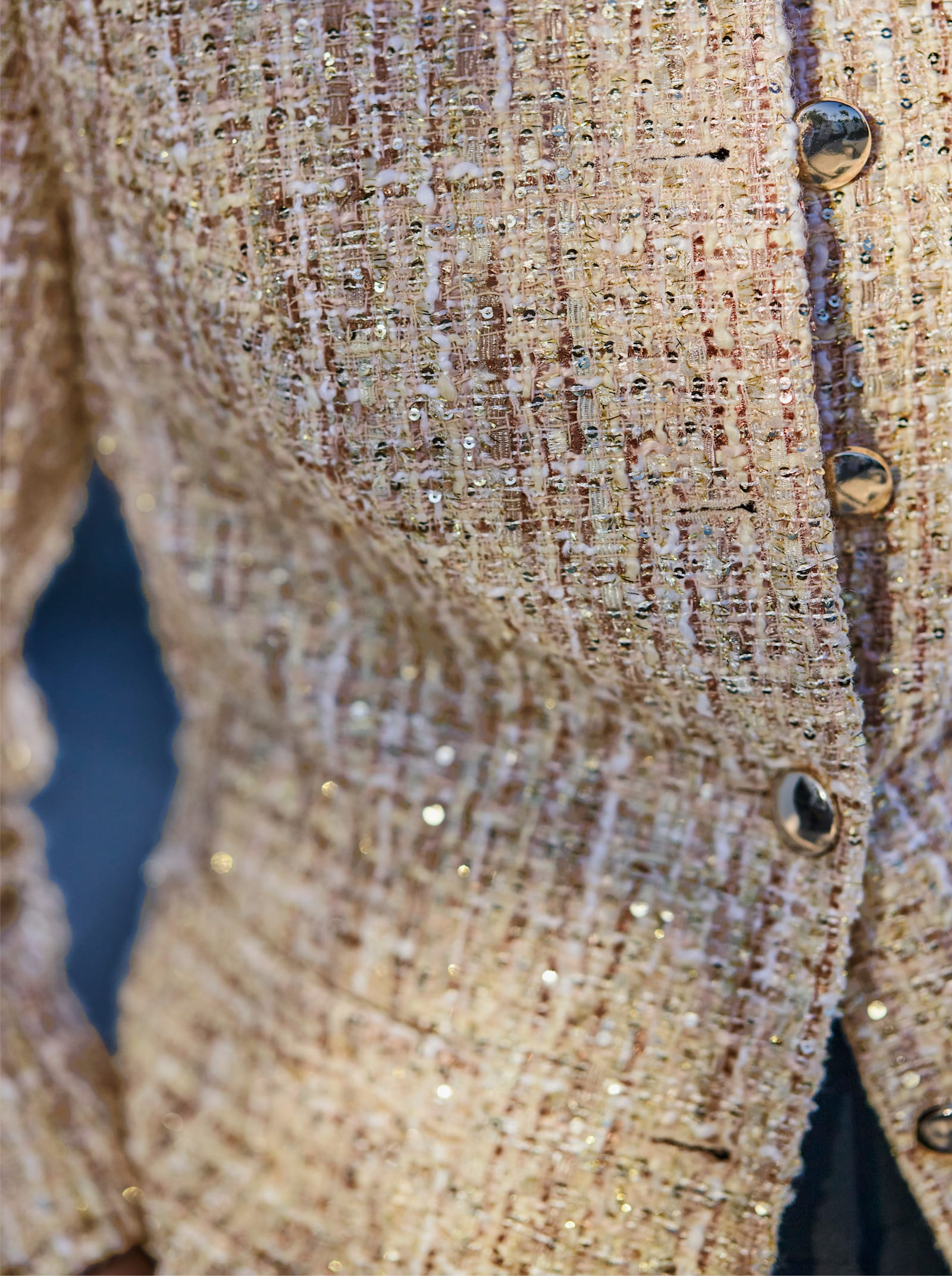 heine Blazer mit Pailletten - champagner-sand-gemustert