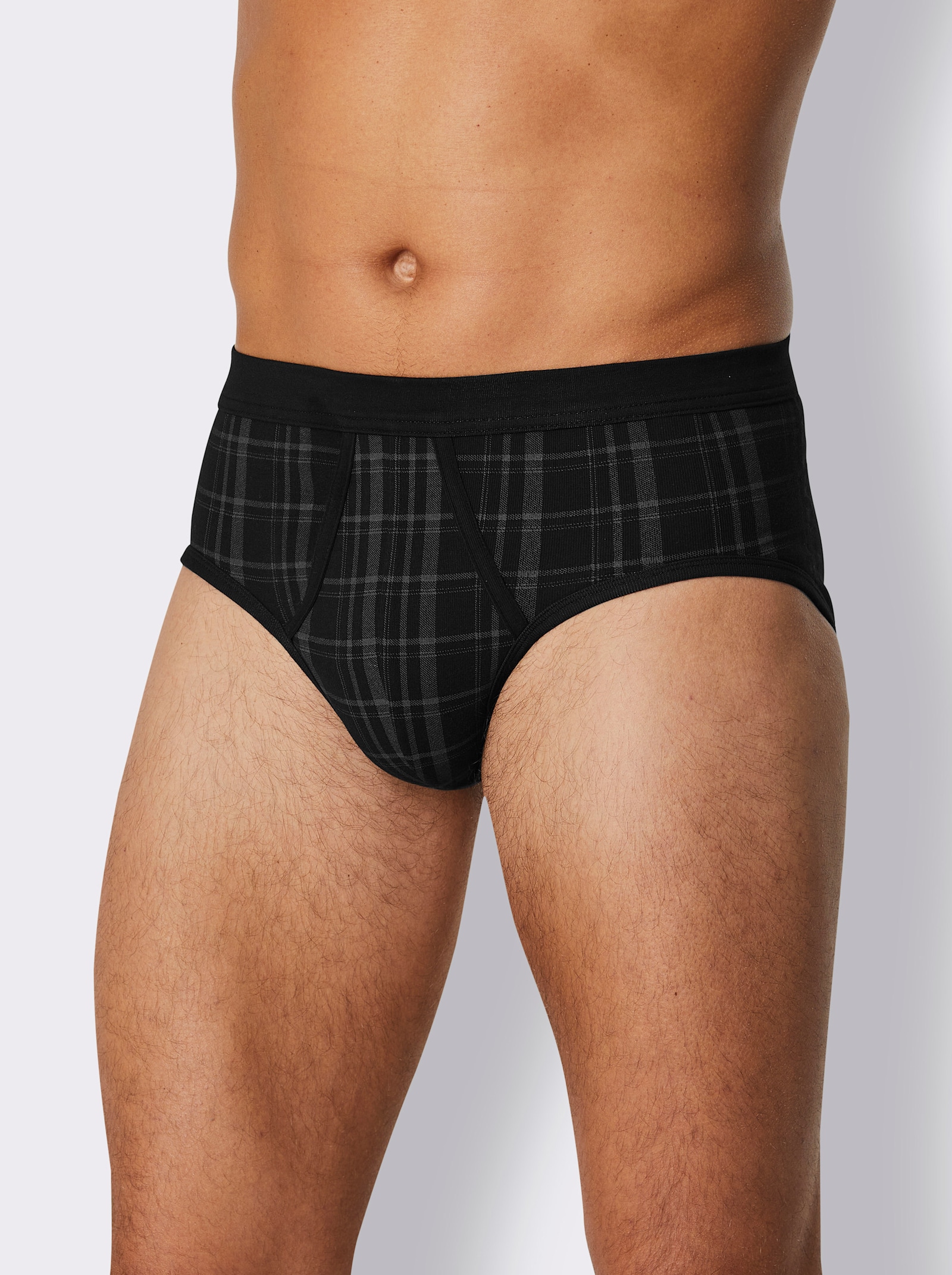 Schiesser Slipy - černá-kostka