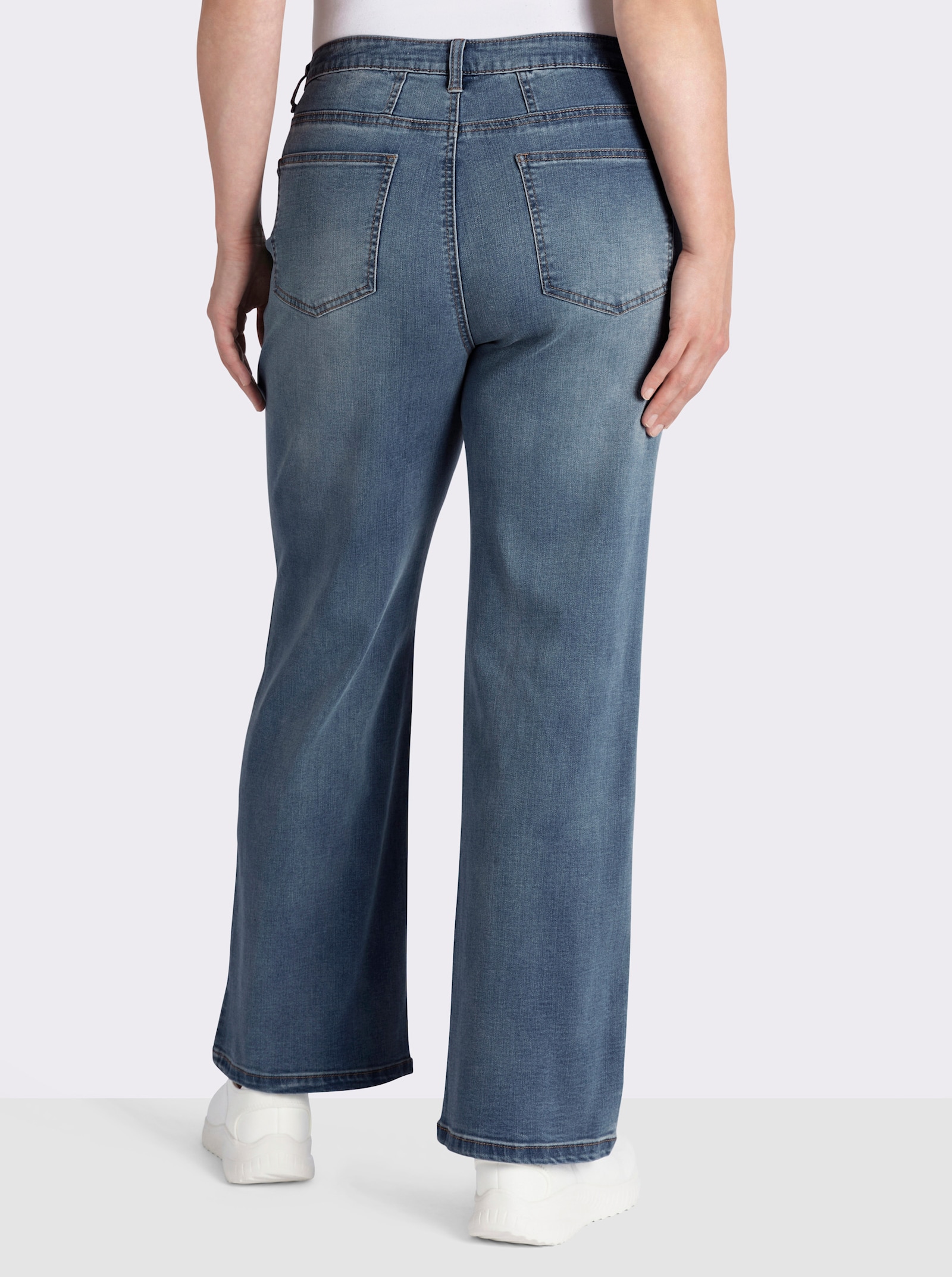5-Pocket-Jeans mit weitem Bein - blue-bleached
