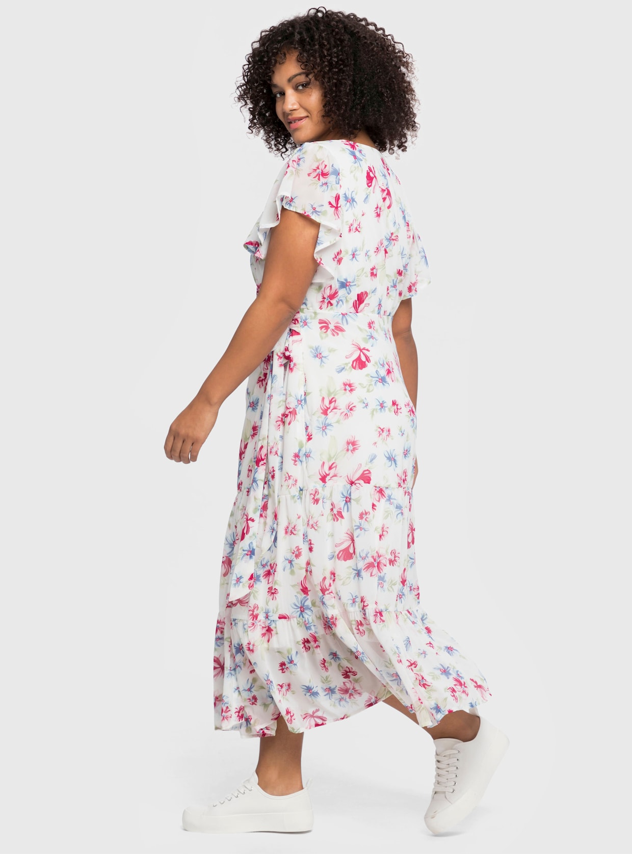 sheego by Joe Browns Chiffonkleid - weiß bedruckt