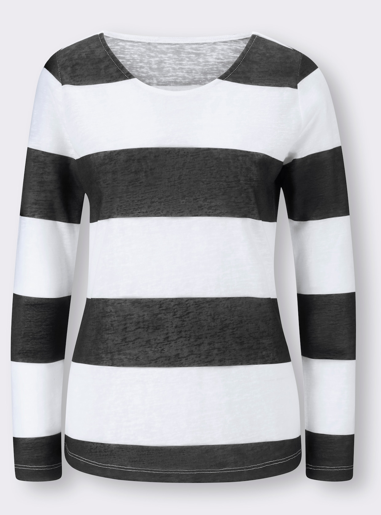 heine Shirt - schwarz-weiß-geringelt