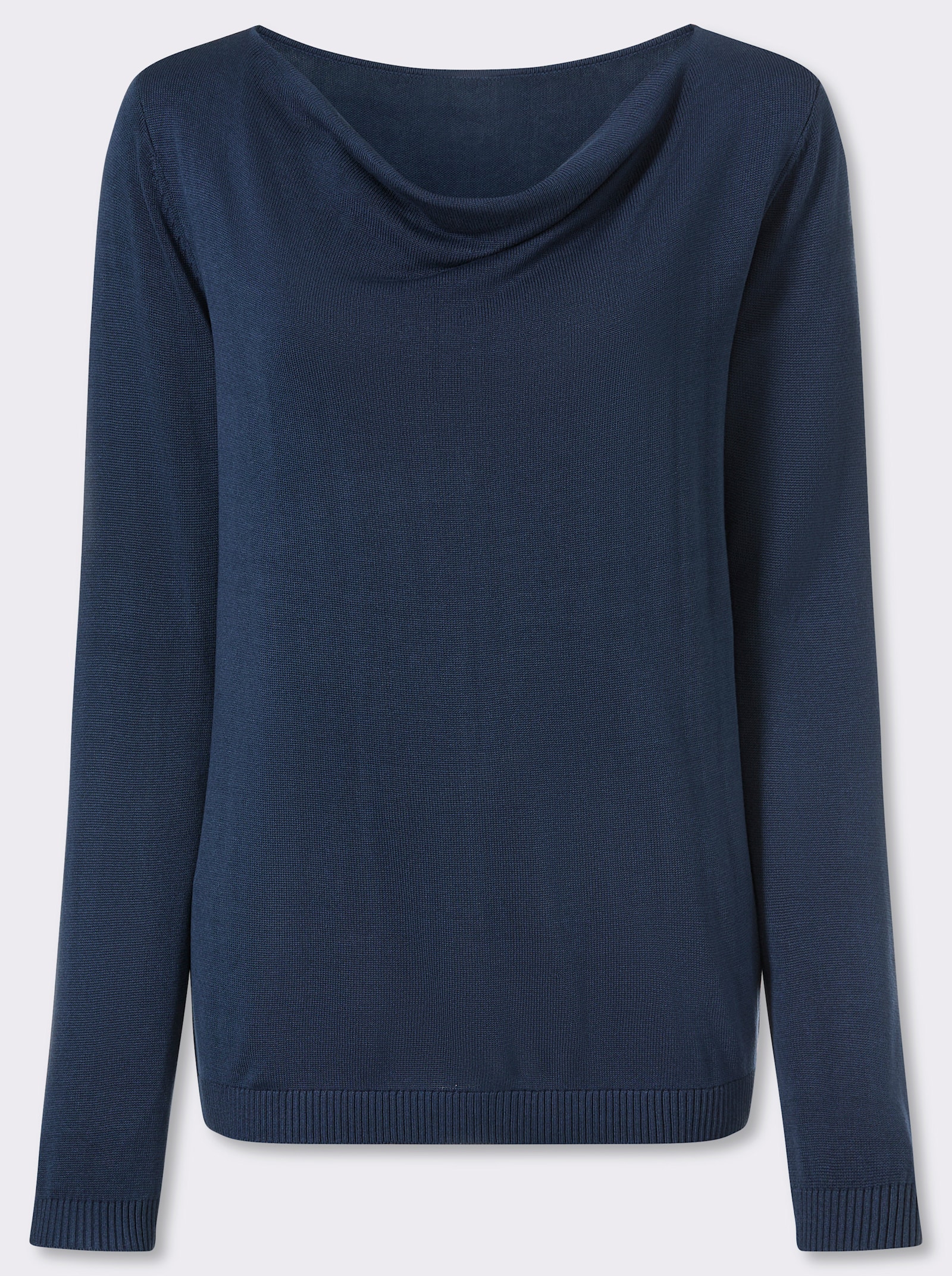 Wasserfallpullover aus reiner Viskose - dunkelblau
