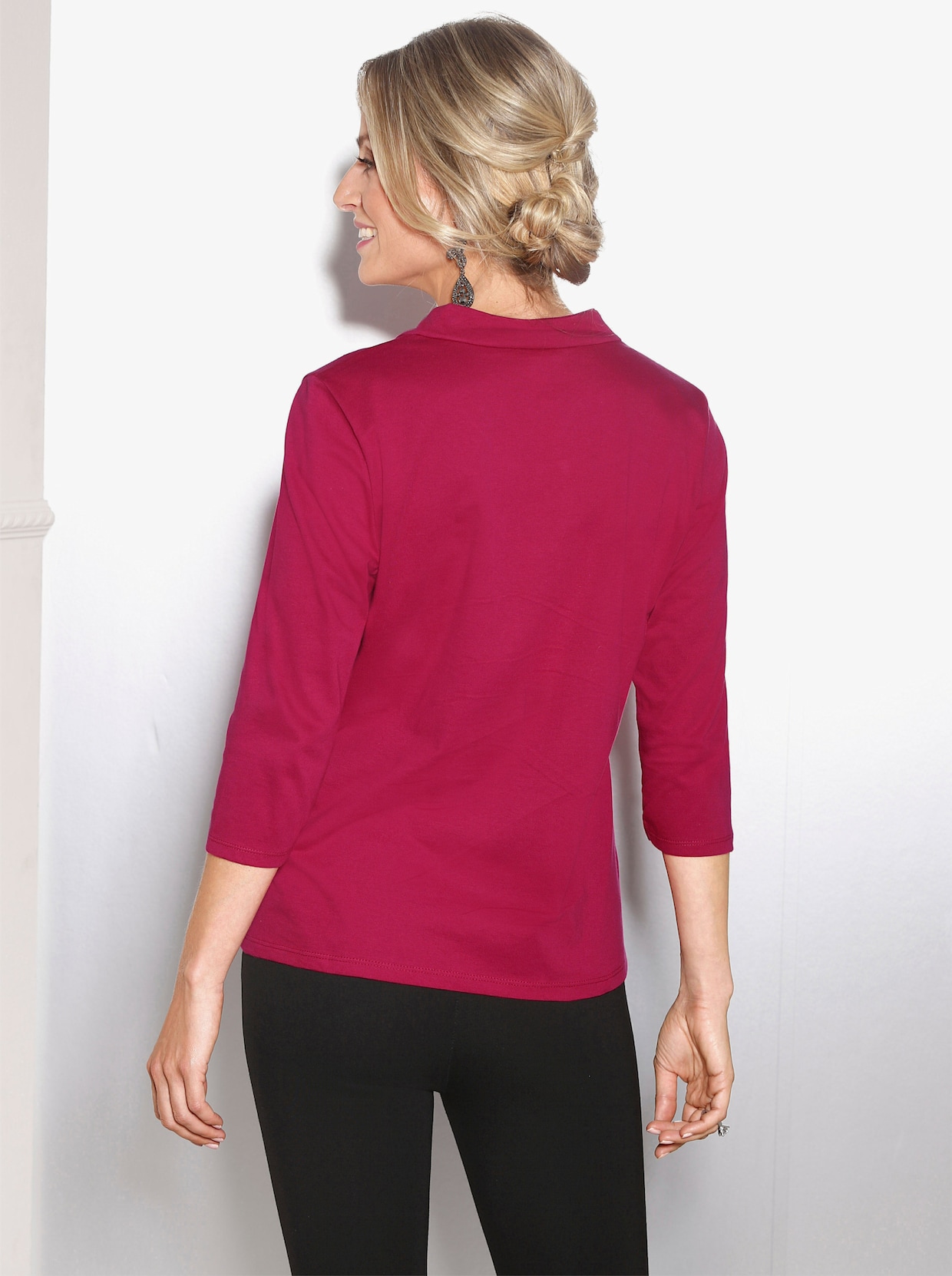 Shirt met 3/4-mouw - rood