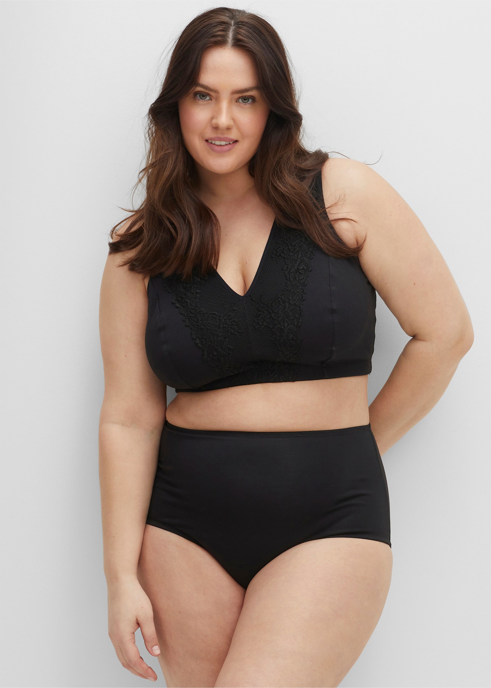 sheego BH ohne Bügel in Bustier-Form - schwarz