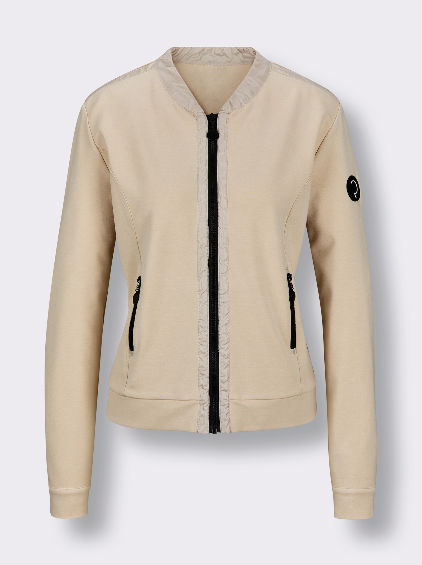 CREATION L PREMIUM Blouson-Blazer mit Glanz-Partien - sand