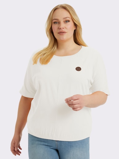 Kurzarmshirt mit Fledermausärmeln - ecru