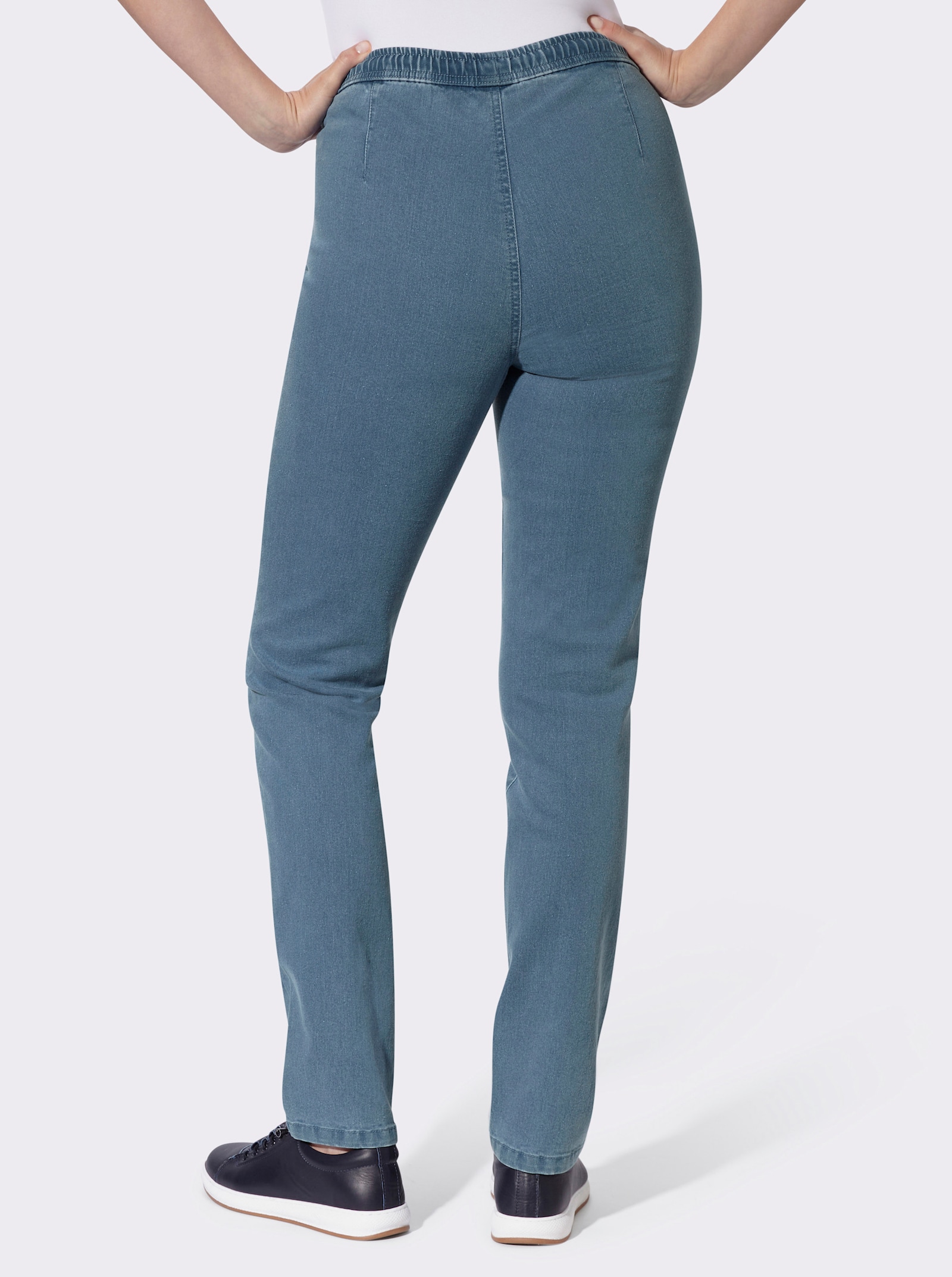 Thermojeans mit Rundum-Dehnbund - blue-bleached