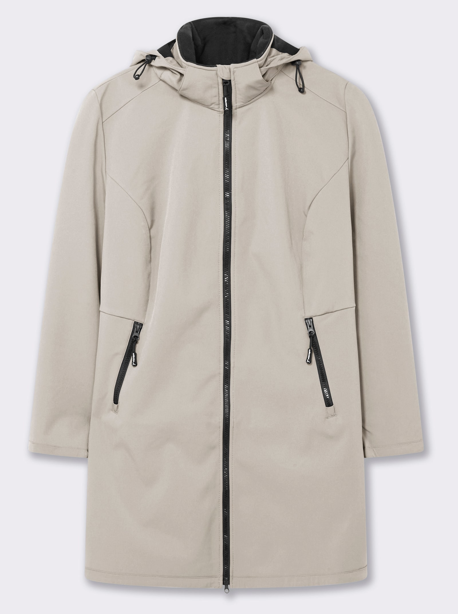 Softshelljacke mit Gummizug im Rücken - stein