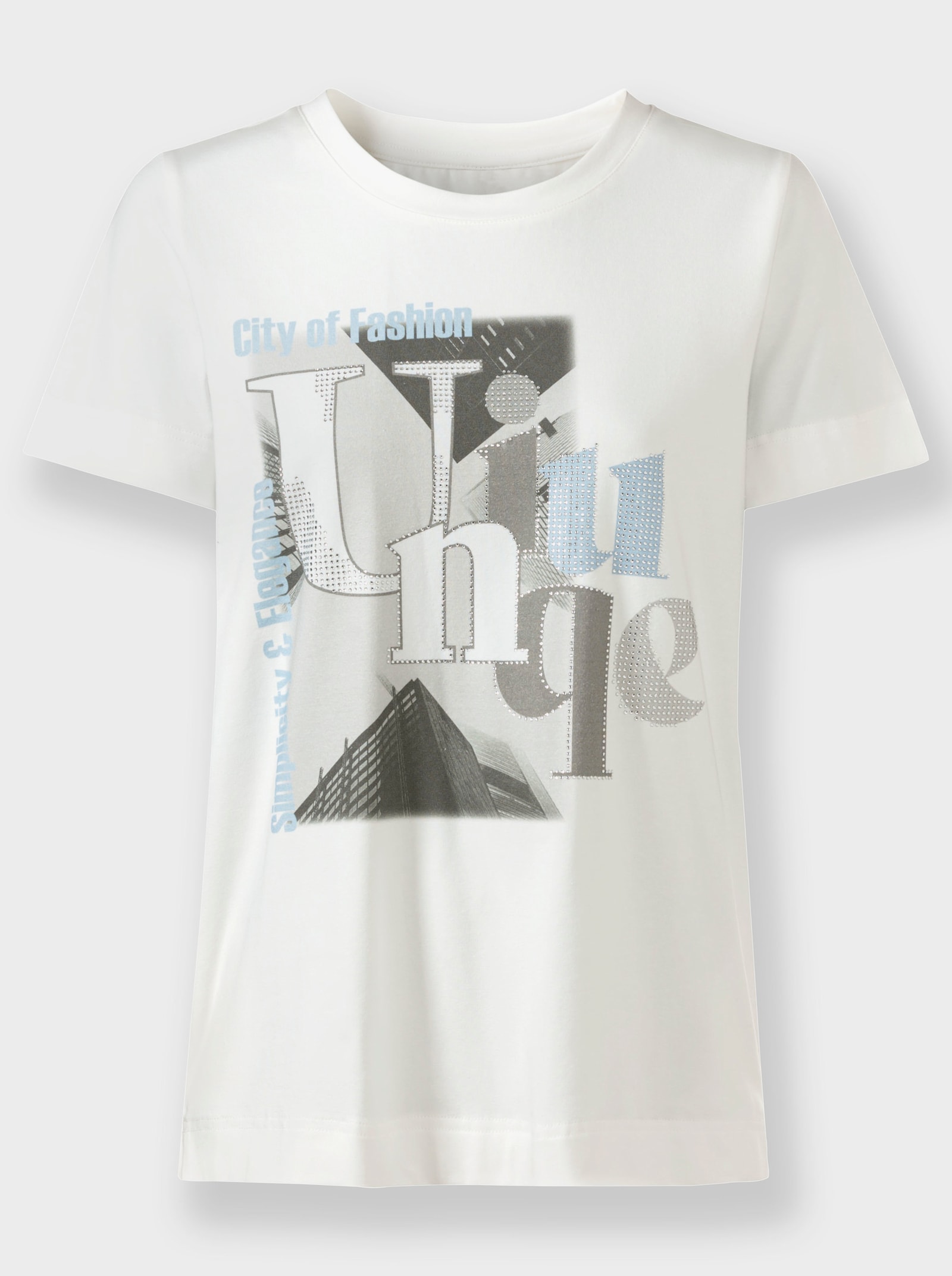 heine Rundhalsshirt mit Lettering-Motiv - ecru