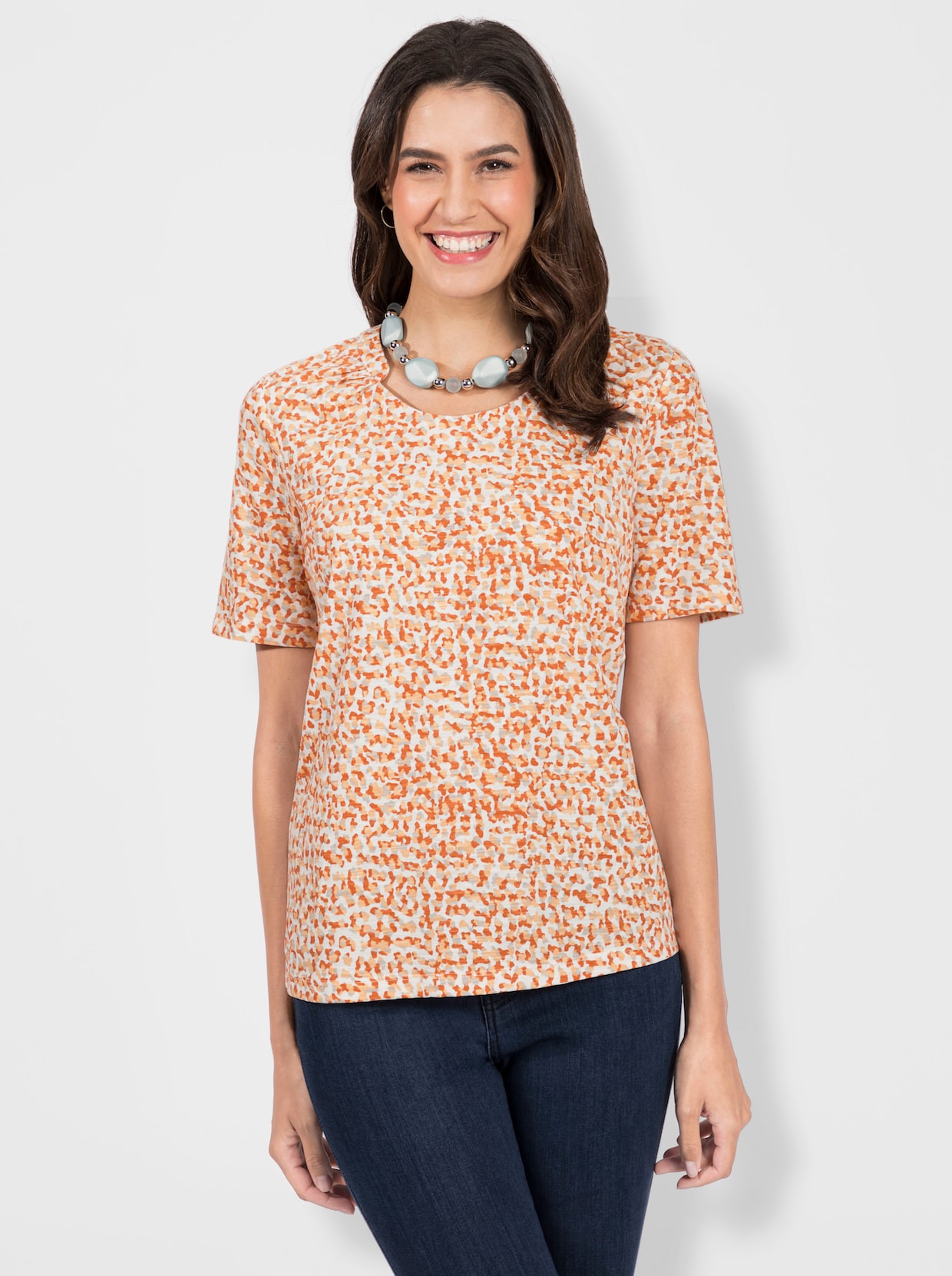 Shirt - apricot geprint